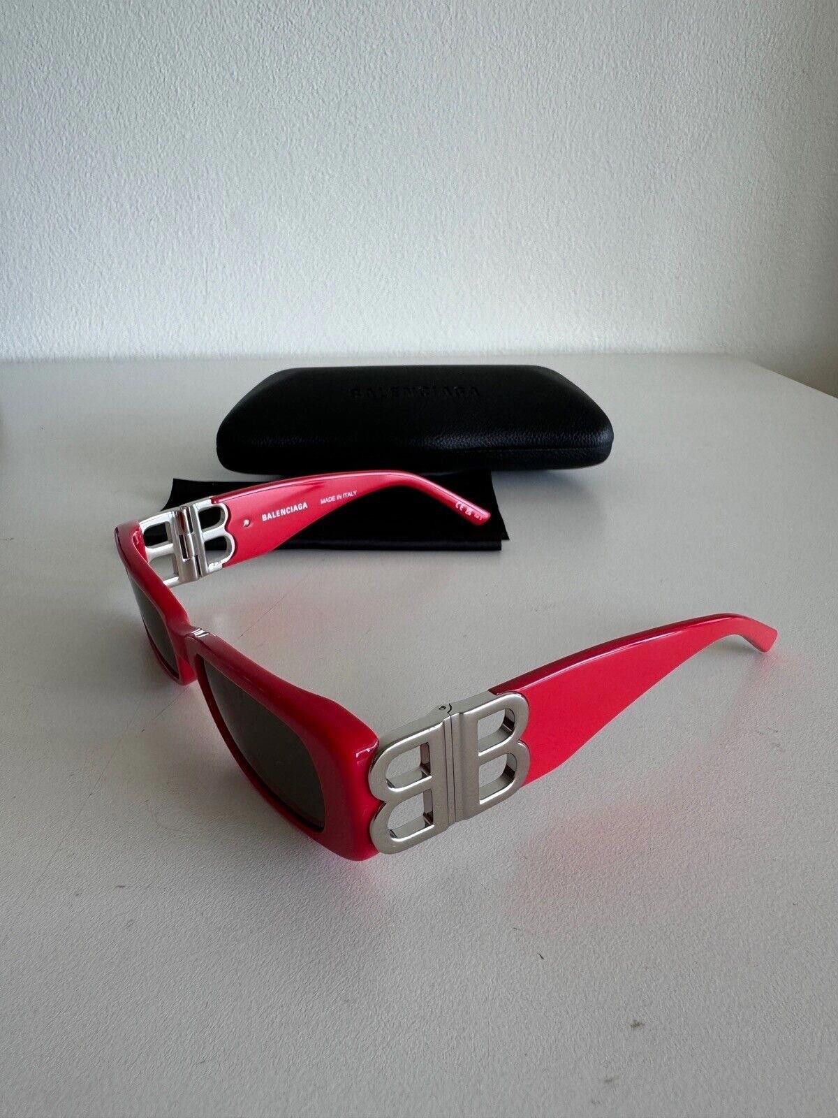 New Balenciaga sunglasses dynasty rectangle BB0096S 015 red