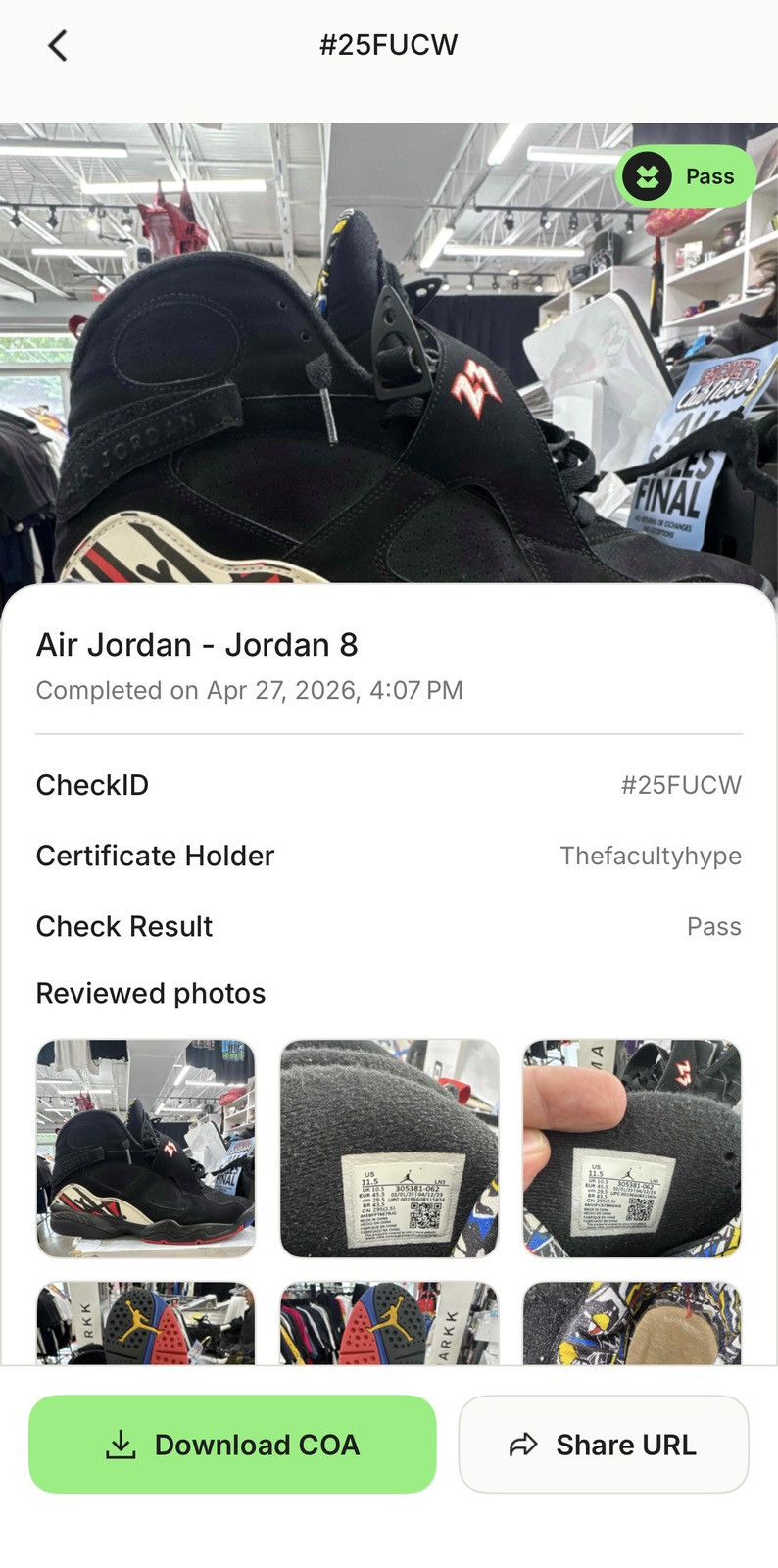 Jordan Brand Air Jordan 8 Playoff Size 11.5 (2023) Size US 11.5 / EU 44-45 - 11 Thumbnail