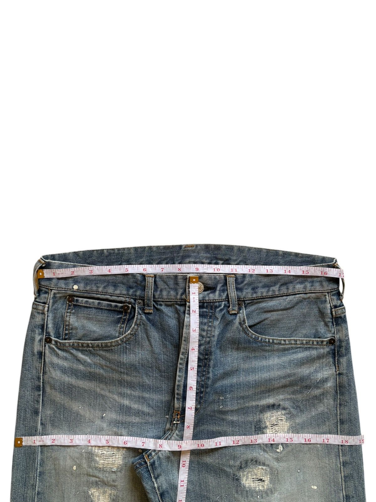 Designer × Japanese Brand × Takeo Kikuchi Vintage Japanese Takeo Kikuchi Painted Distress Baggy Jeans Size US 33 - 11 Thumbnail