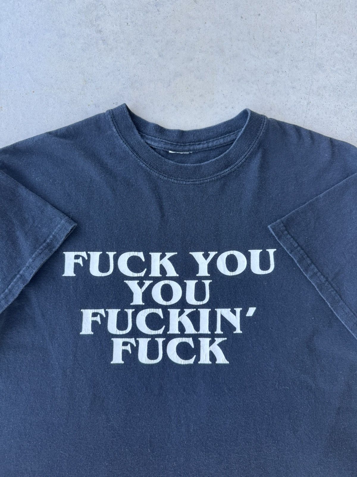 Vintage Vintage 00s F*ck You, You F*ckin F*ck Funny Script T-Shirt Size US M / EU 48-50 / 2 - 2 Thumbnail