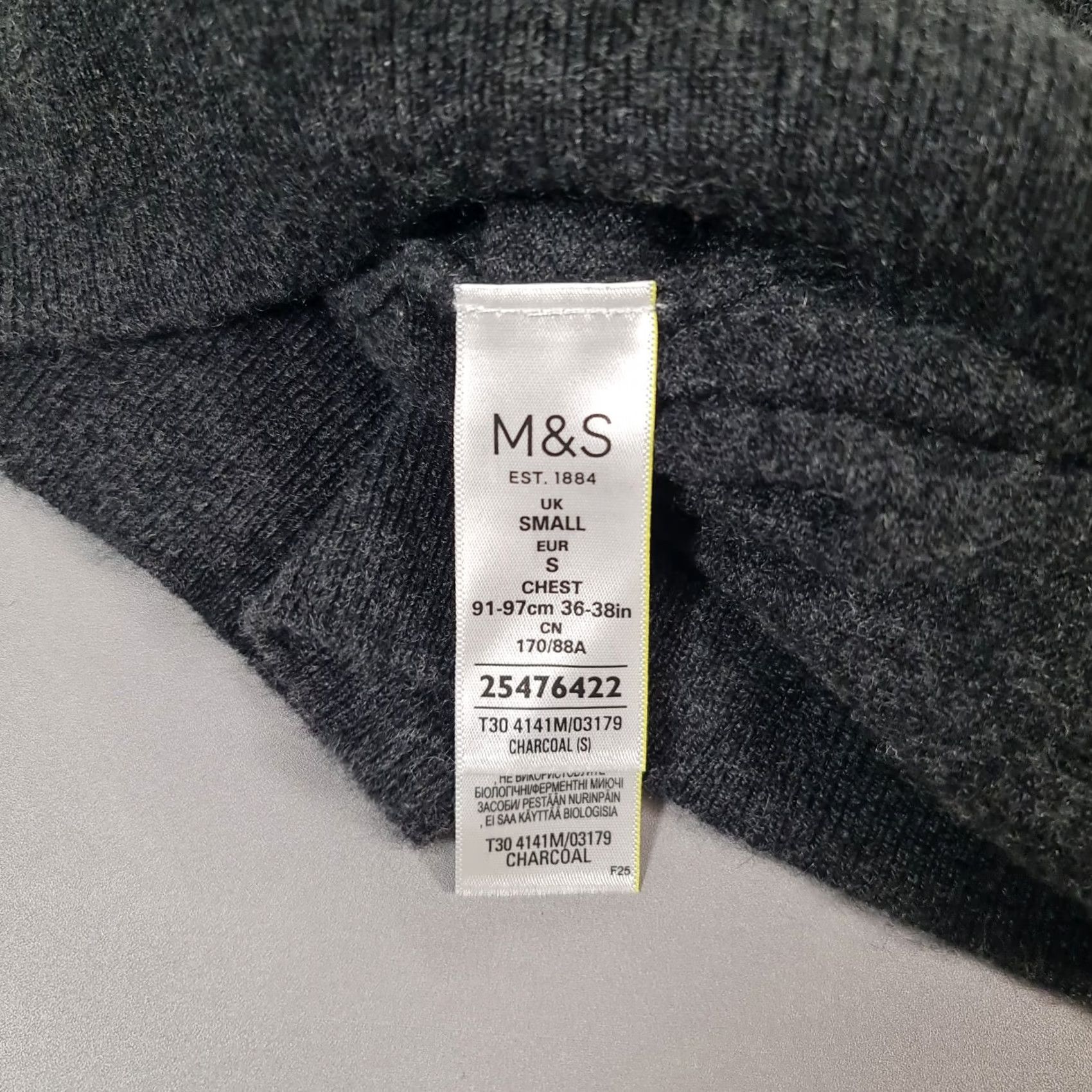 Vintage Autograph Jumper Mens V-Neck Grey Small 100% Cashmere Pullover Knit Shirt/Top/Jumpers? Size US S / EU 44-46 / 1 - 6 Thumbnail