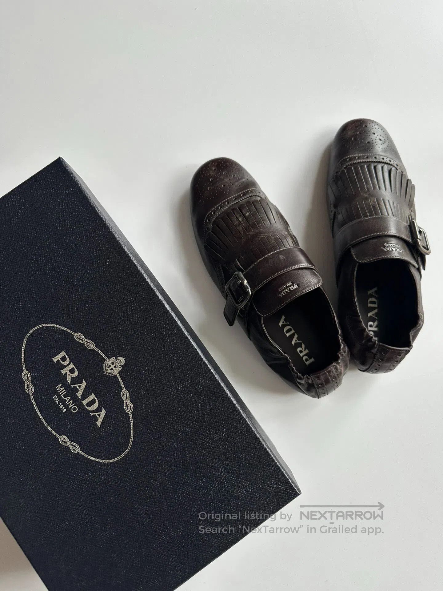 Prada Prada 25SS Fringe Munk Shoes – Thin-soled Leather Shoes| Size US 7.5 / EU 40-41 - 7 Thumbnail