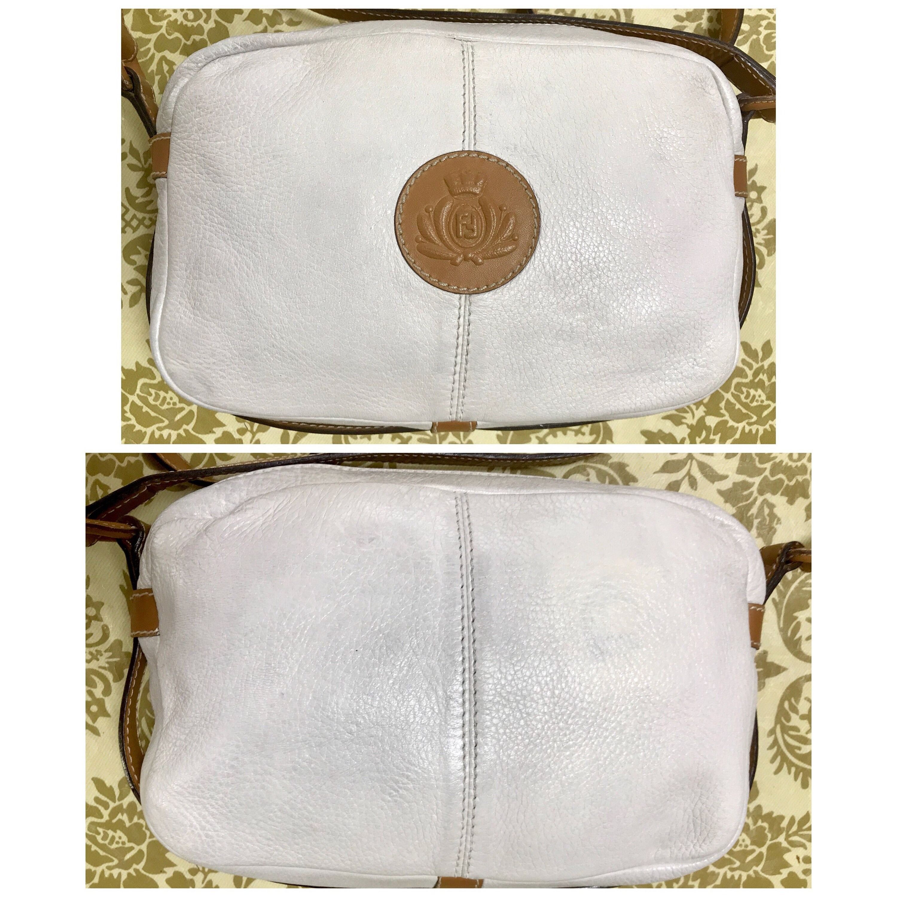 Fendi Vintage Fendi white and brown leather shoulder bag. Size ONE SIZE - 4 Thumbnail