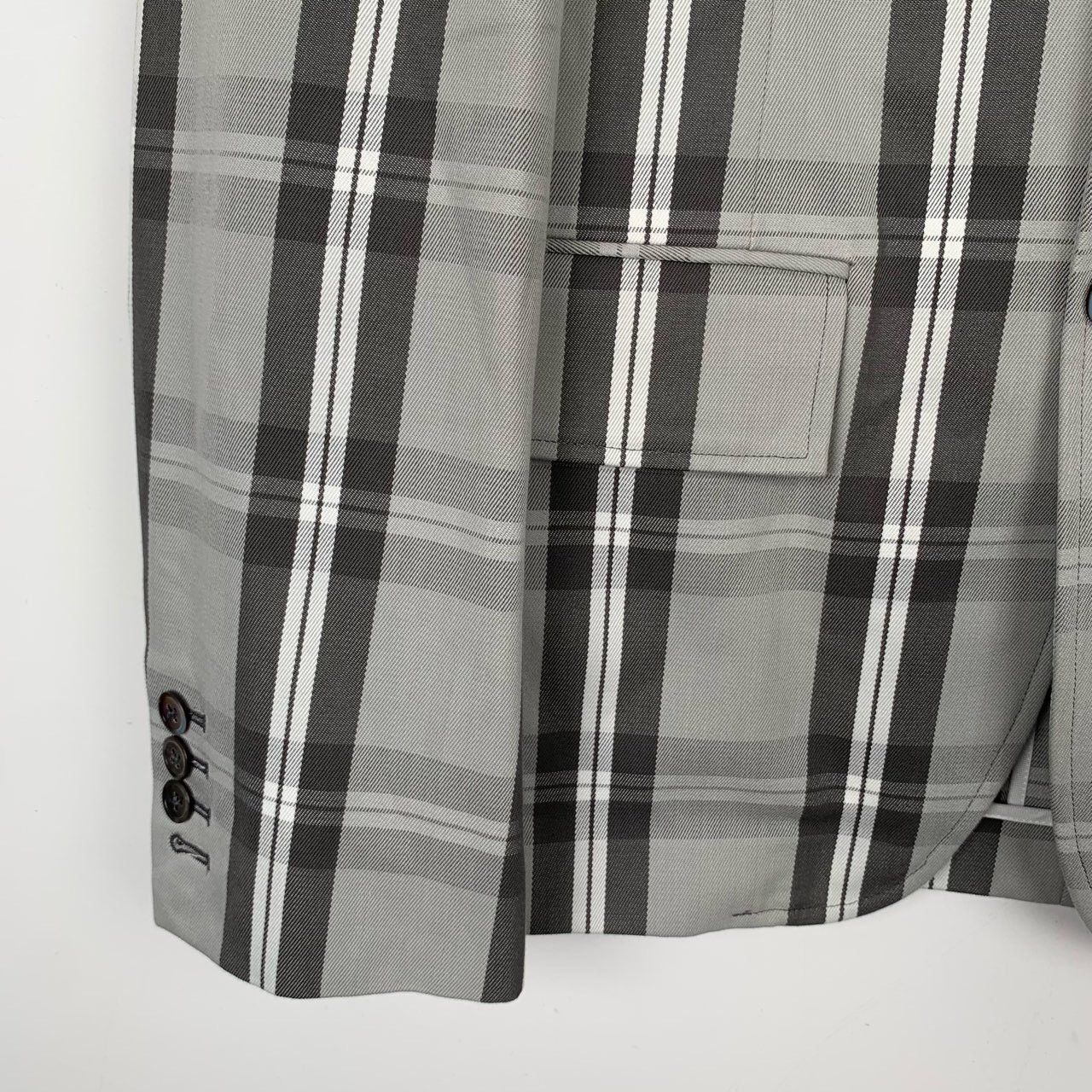 Thom Browne Thom Browne Grey Checkered Lapel Blazer Size US XS / EU 42 / 0 - 3 Thumbnail
