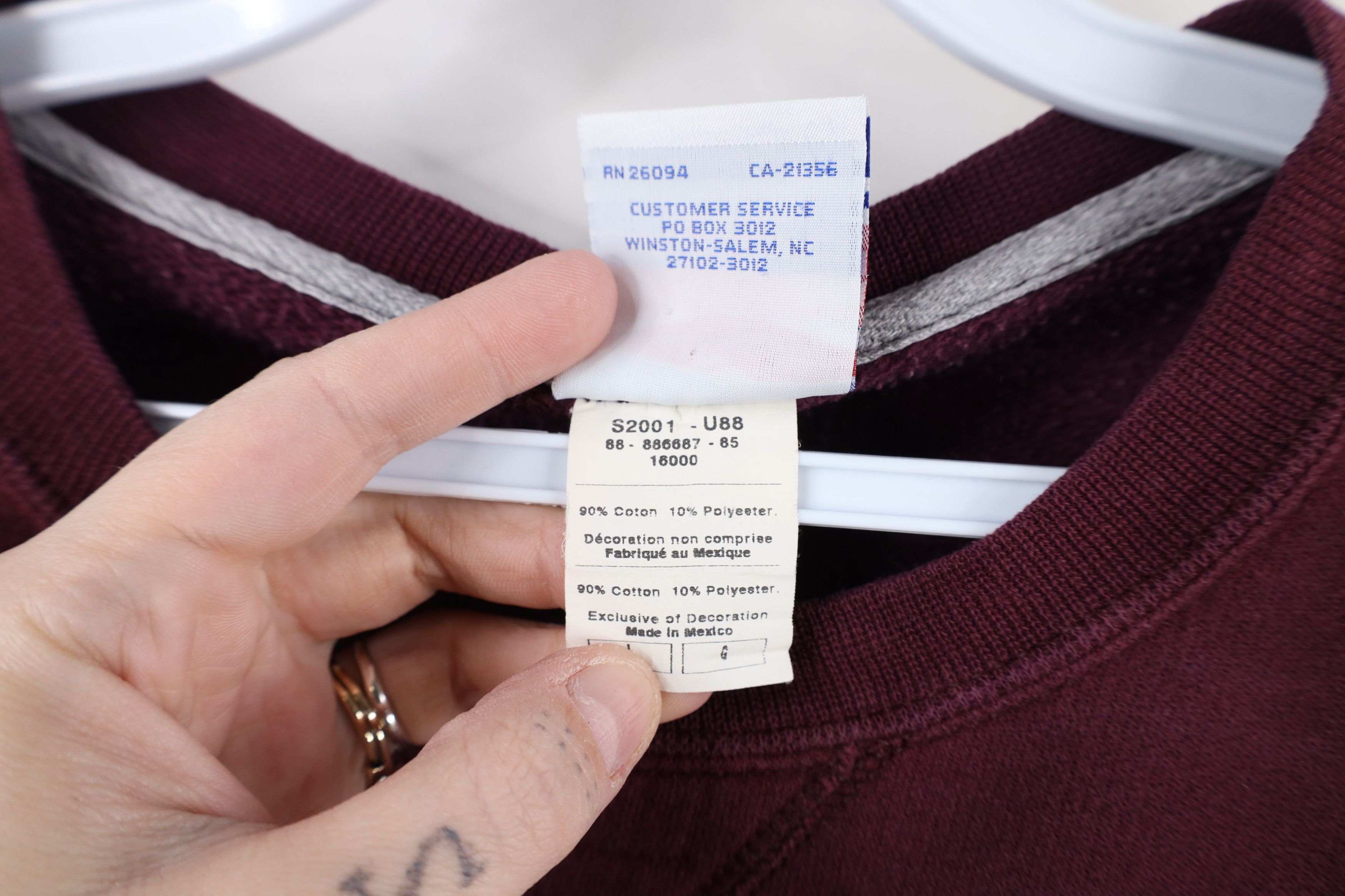 Champion × Vintage Vintage 90s Champion Monochrome Crewneck Sweatshirt Purple Size US L / EU 52-54 / 3 - 10 Thumbnail