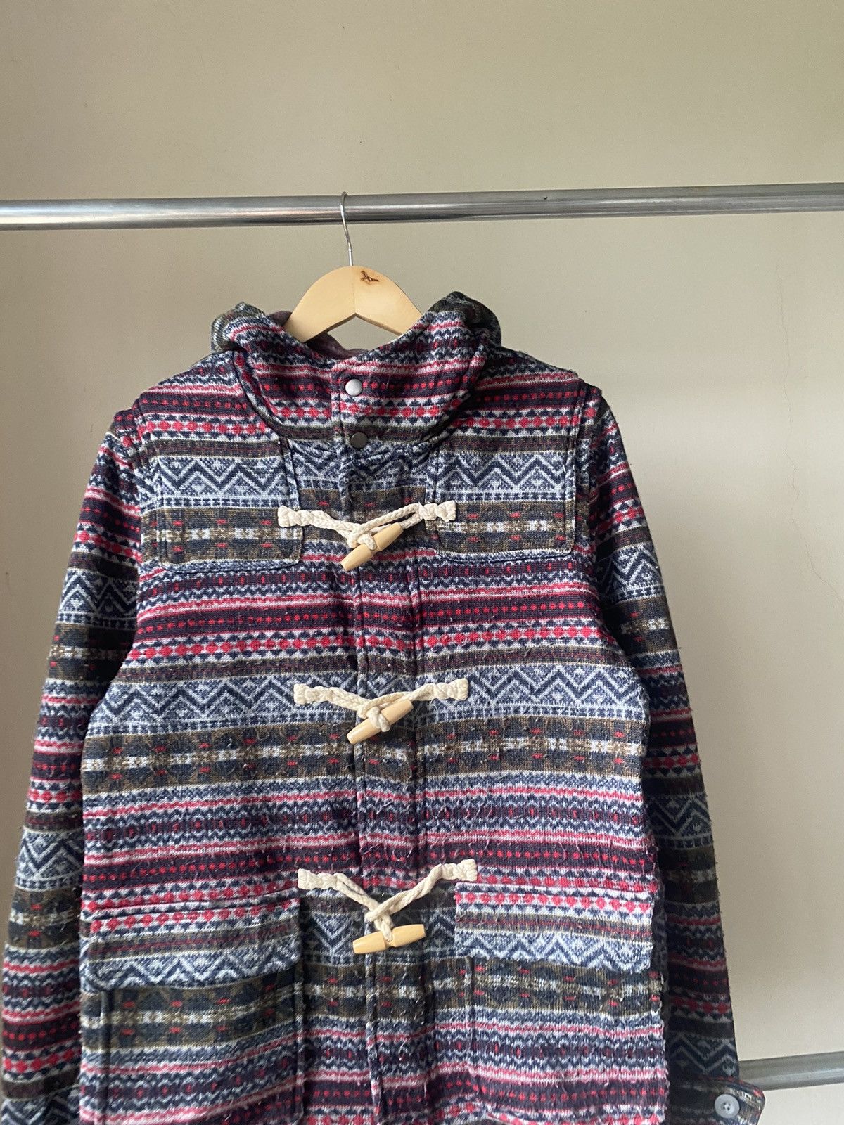 Issey Miyake × Japanese Brand × mercibeaucoup VINTAGE TOPVALU DUFFLE PARKA JACKET WINTER AZTEC 90s Size US M / EU 48-50 / 2 - 5 Thumbnail
