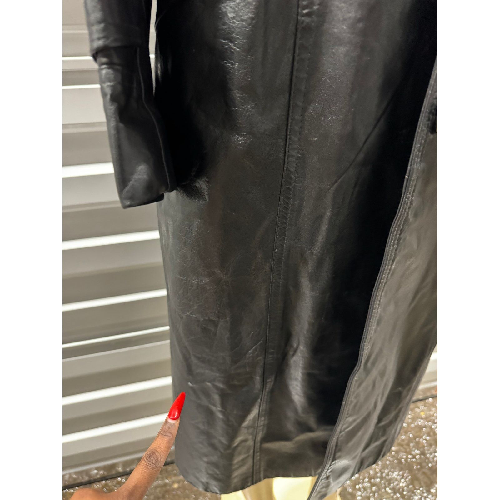 Vintage LEATHER vintage TRENCH COAT Size XS / US 0-2 / IT 36-38 - 7 Thumbnail