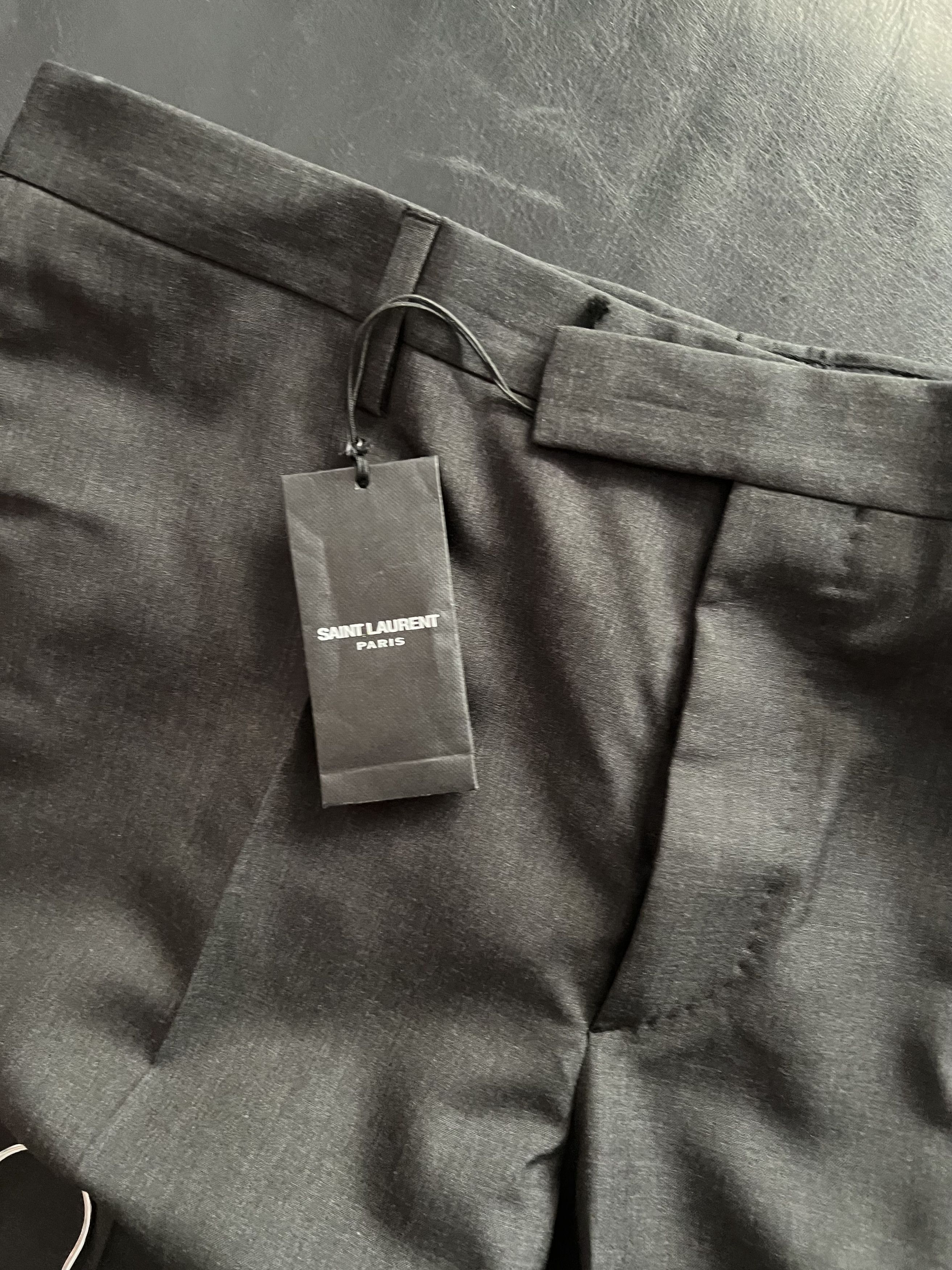 Hedi Slimane × Saint Laurent Paris Hedi Slimane Charcoal Wool Trousers Size US 34 / EU 50 - 8 Thumbnail
