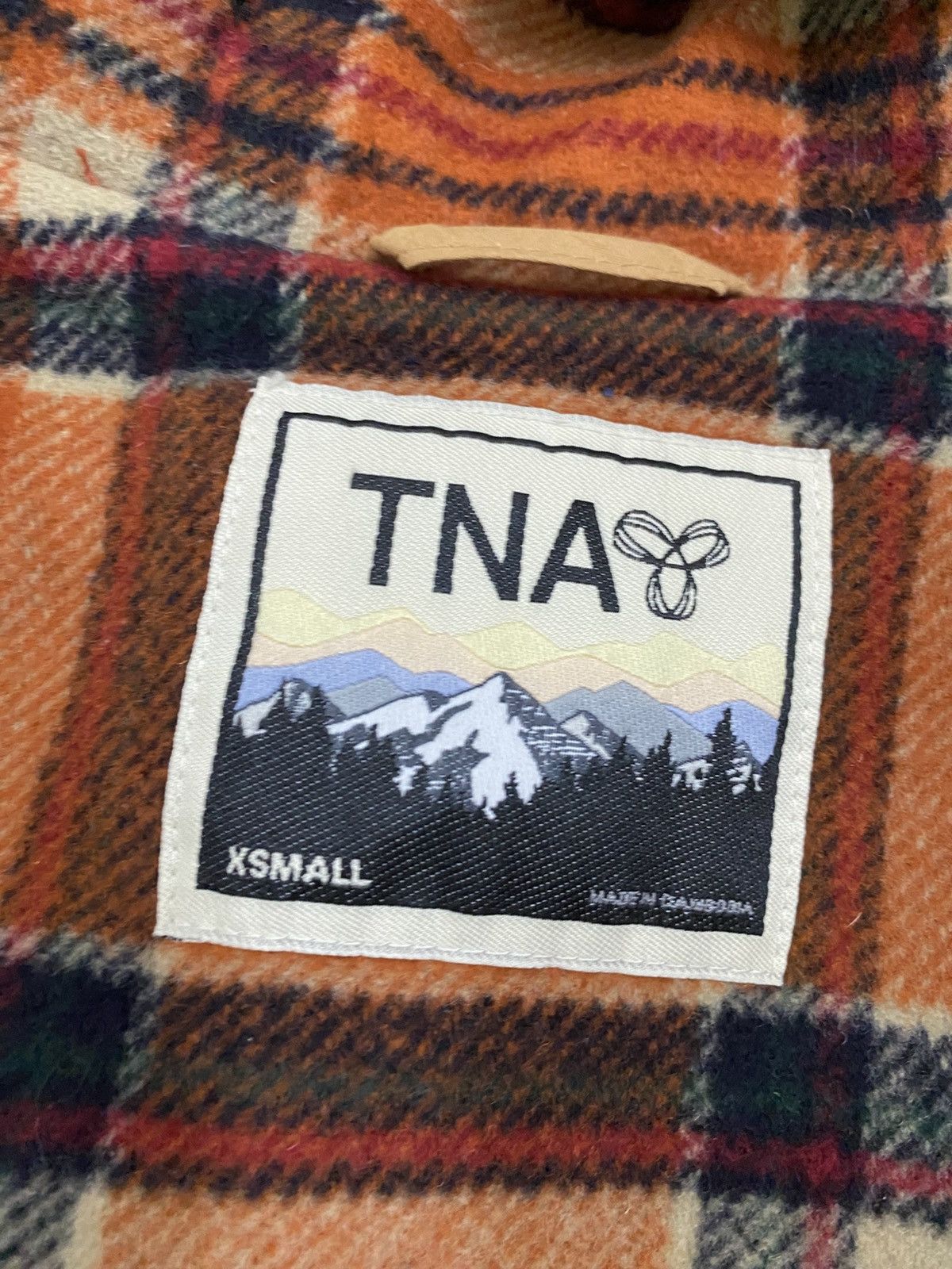 Aritzia TNA Aritzia Rust Orange Wool Duffle Coat Toggle Jacket Plaid Size US XS / EU 42 / 0 - 6 Thumbnail
