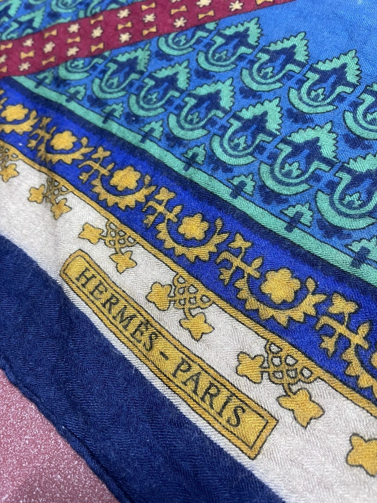 Hermes HERMÈS Vintage Silk Cashmere BRINS D'OR stole shawl Size ONE SIZE - 7 Thumbnail