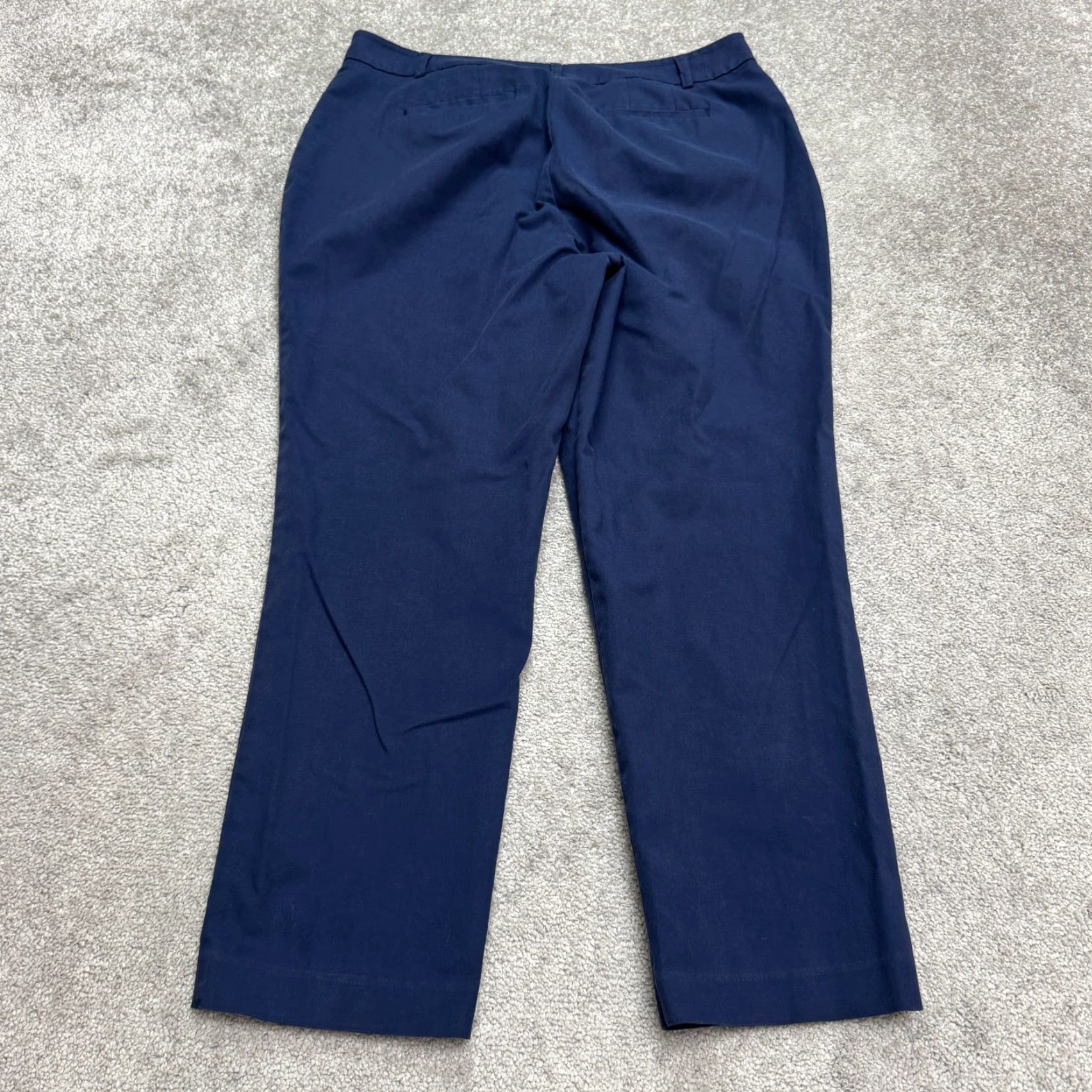 Madewell Dana Buchman Dress Pants Womens 14 Navy Blue Straight Leg Casual Lightweight Pockets Size 36" / US 14 / IT 50 - 2 Thumbnail