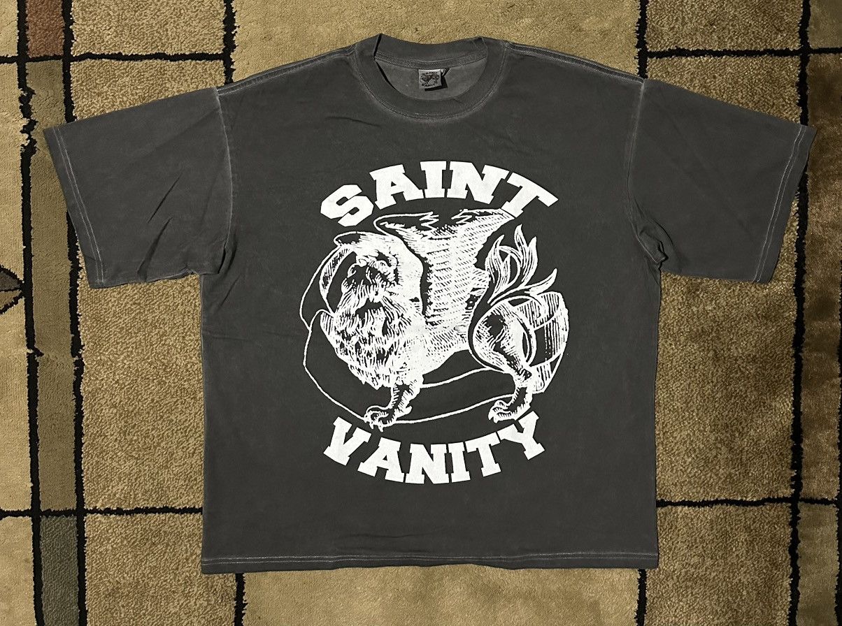 Saint Vanity Saint Vanity Grey and White Saint Vanity T-Shirt (LARGE) |  Grailed