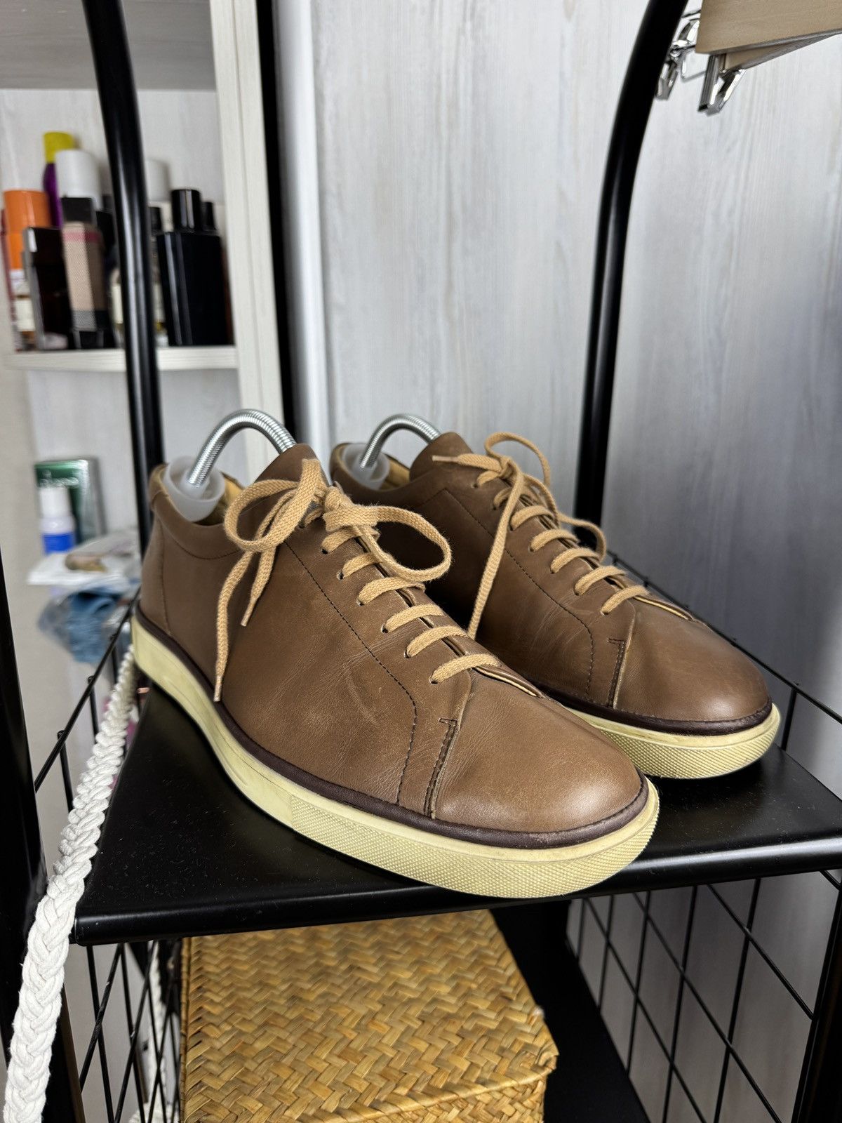 Bally BALLY Levico Italian Brown Leather Sneakers Size US 12 / EU 45 - 2 Thumbnail