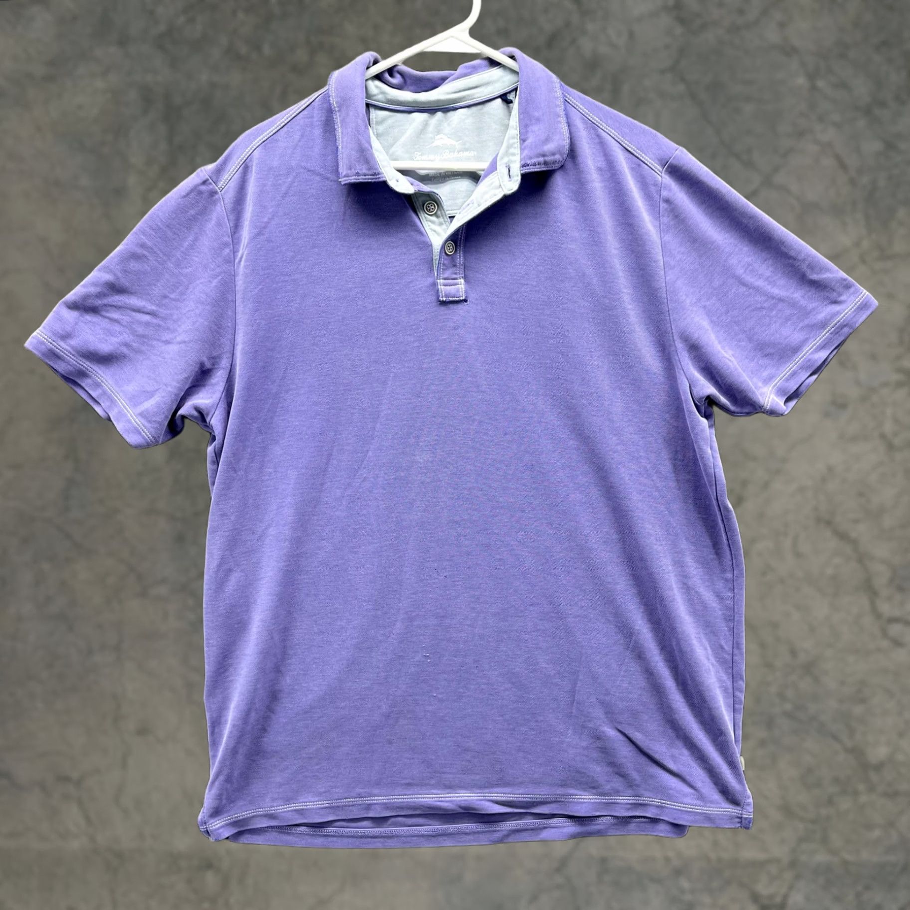 Tommy Bahama Tommy Bahama Polo Shirt Mens Large Purple Solid Tencel Blend Tagless Casual Shirt Size US L / EU 52-54 / 3 - 1 Thumbnail