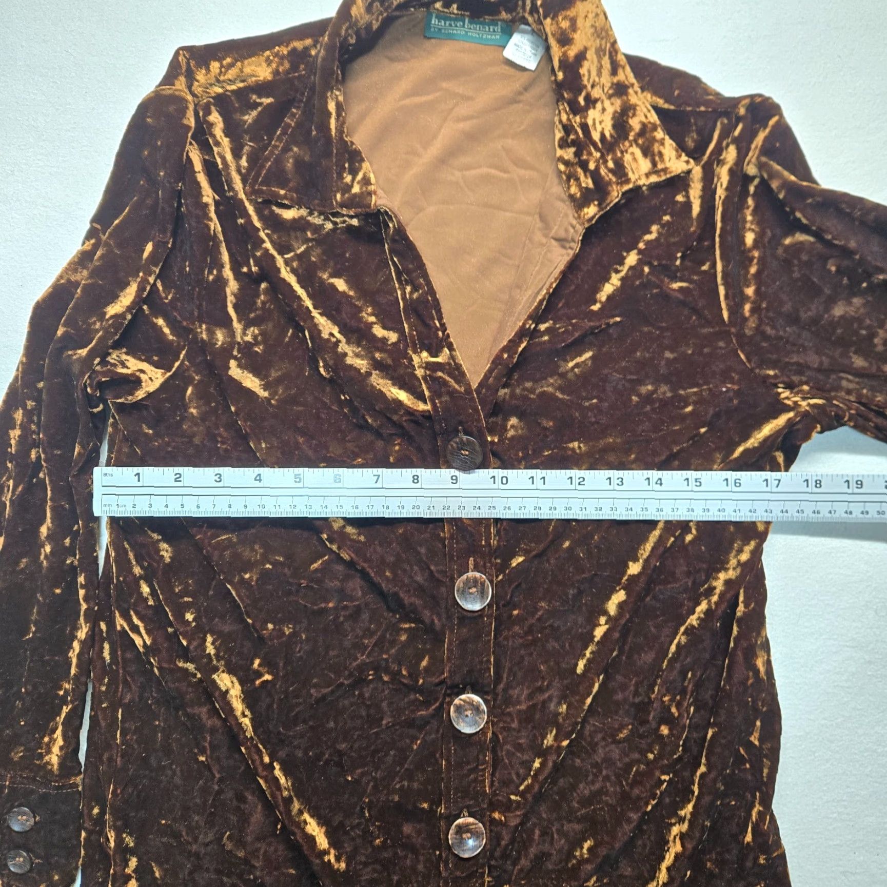 Vintage Harve Benard Brown Glossy Button Up Coat Jacket Adult Women's Size L Large Jacket Brown 3/4 Sleeve Business Casual Workwear Womens Size L / US 10 / IT 46 - 4 Thumbnail