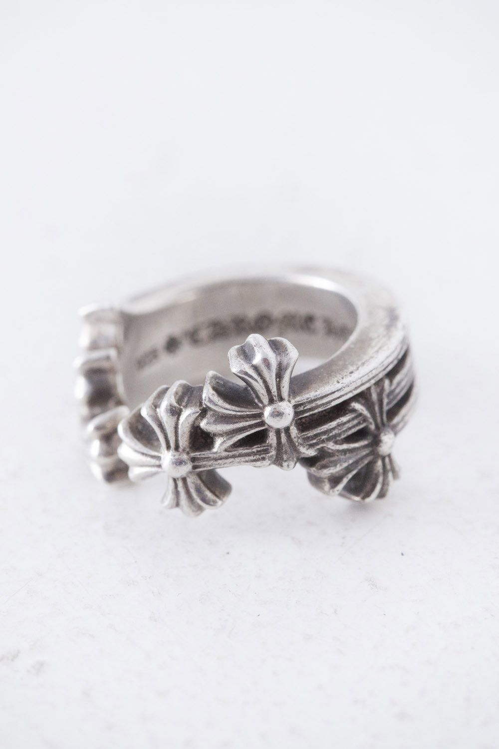 Chrome Hearts triple cross curve ring US 8.75