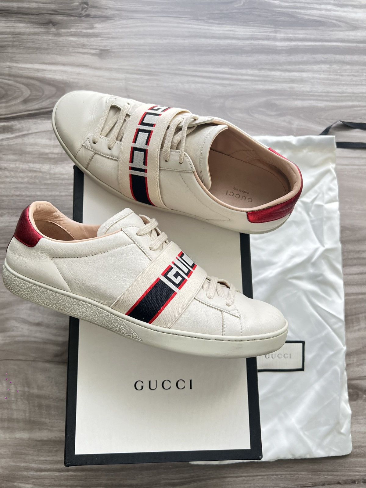 Gucci Gucci Ace Stripe Ivory Size 10 Women’s/ 8.5 Mens Size US 10 / IT 40 - 1 Thumbnail