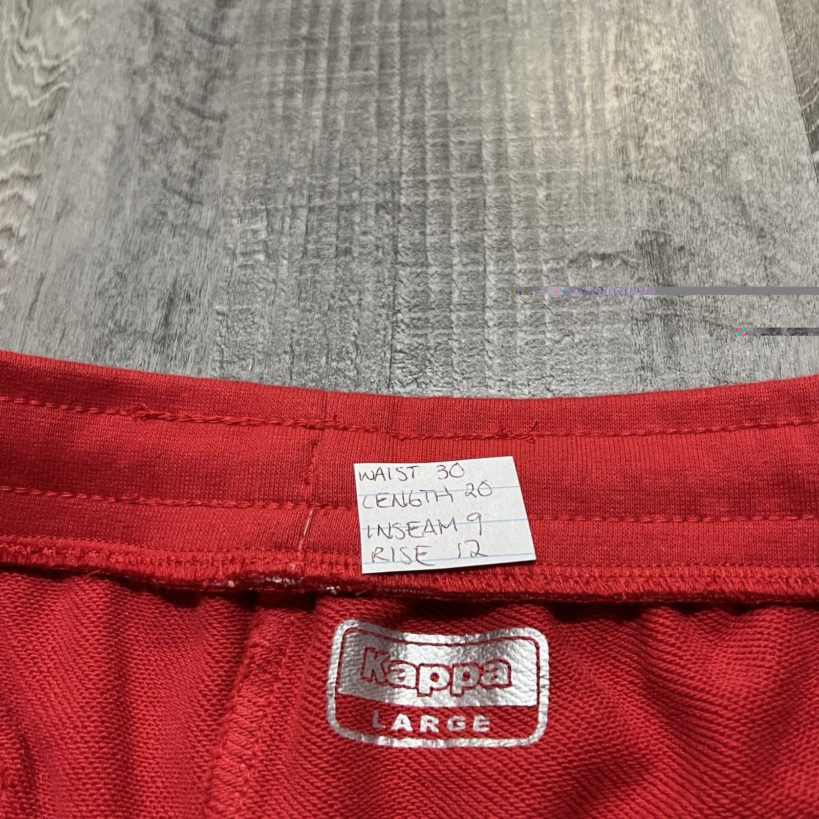 Kappa Kappa Red Sweat Shorts Drawstring Repeat Logo Size L Size US 30 / EU 46 - 4 Thumbnail