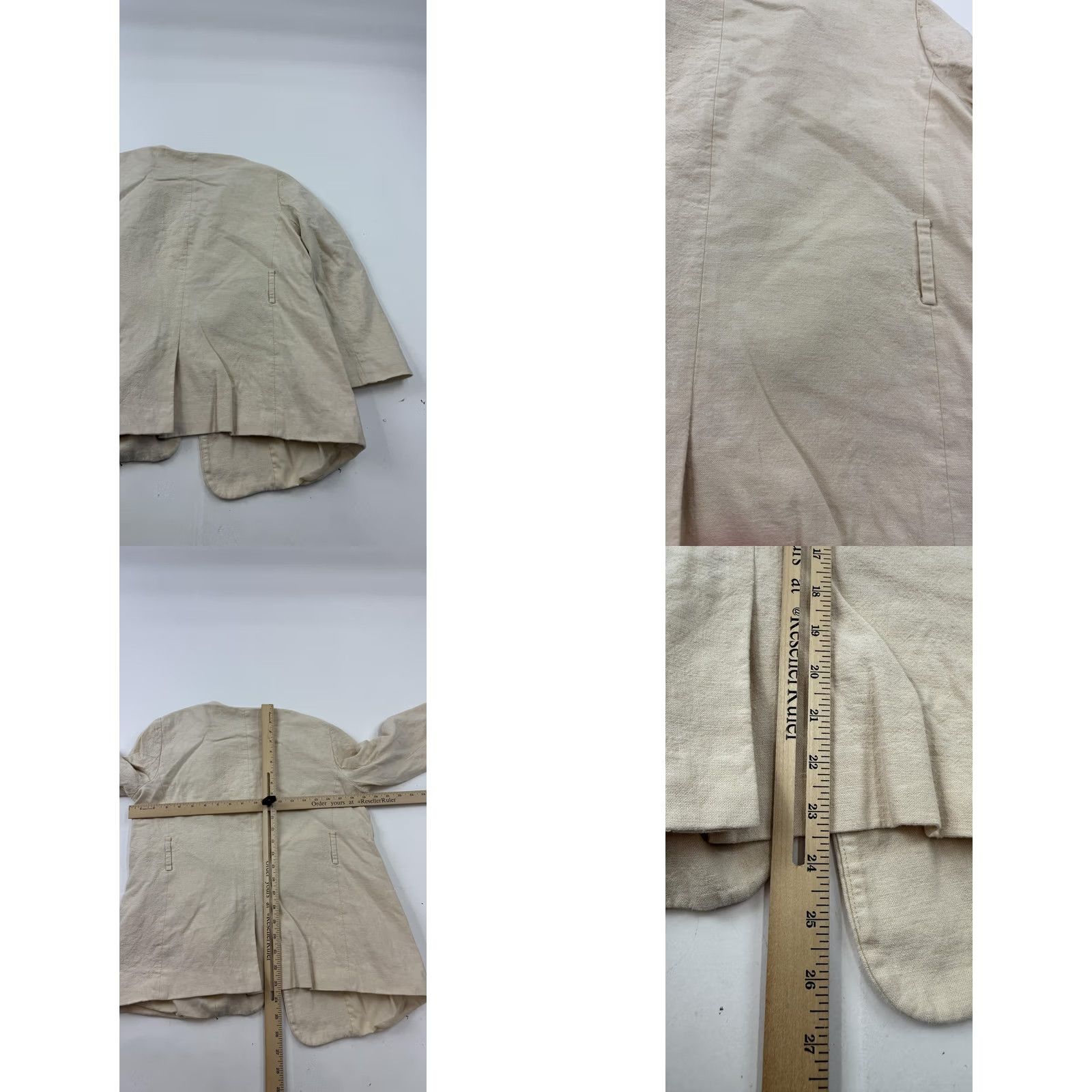Banana Republic Banana Republic Blazer Womens 8 Beige Linen Blend Open Front Lined Casual Jacket Size M / US 6-8 / IT 42-44 - 8 Thumbnail