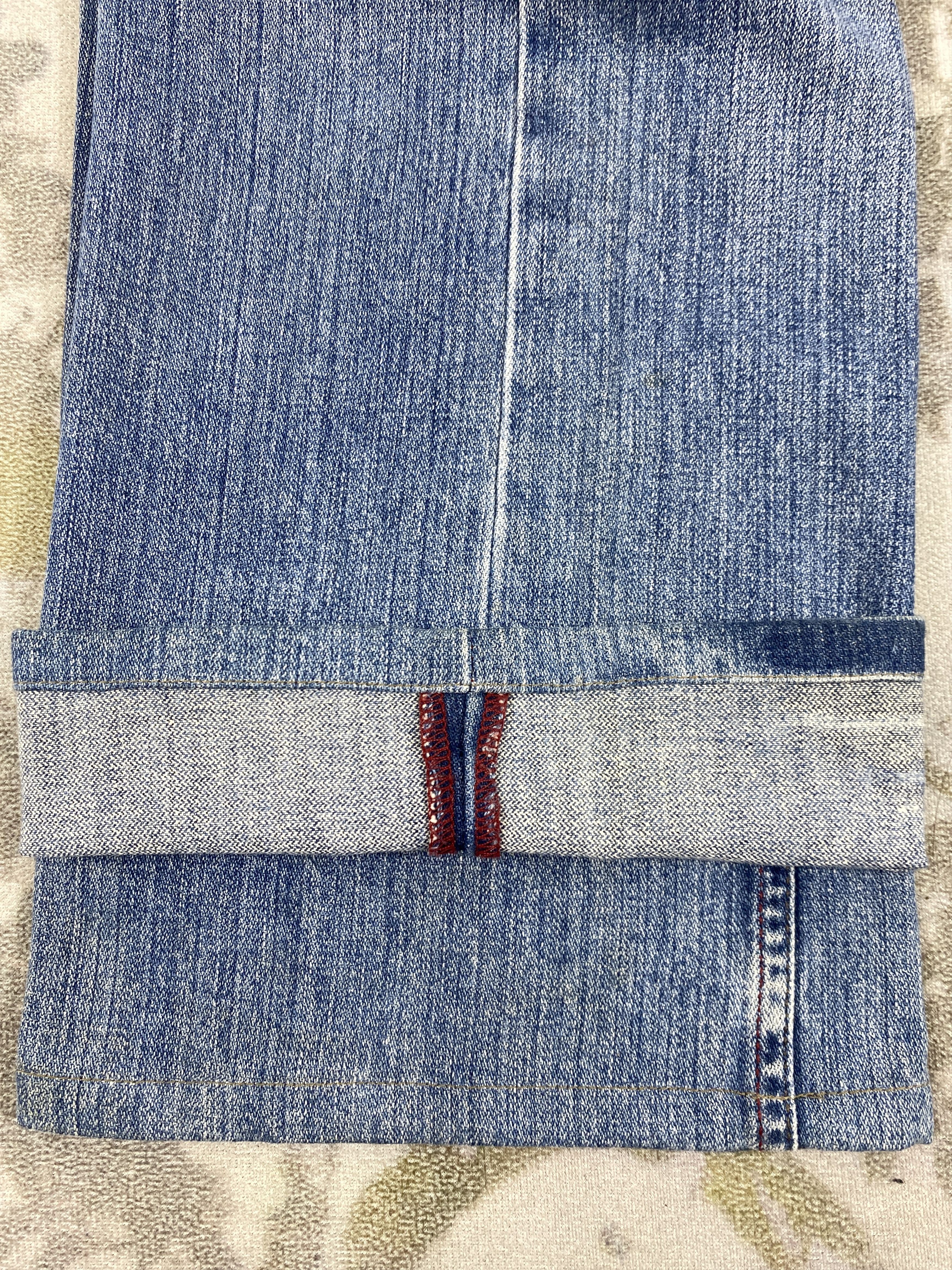 If Six Was Nine Distressed Blue Armani Jeans 34x31.5 Denim JN3382 Size US 34 / EU 50 - 13 Thumbnail