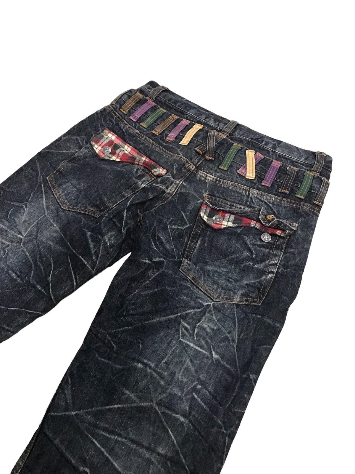 Japanese Brand × Vintage Nylaus Clothing Double Waist Denim Jeans Very Rare Size US 33 - 8 Thumbnail