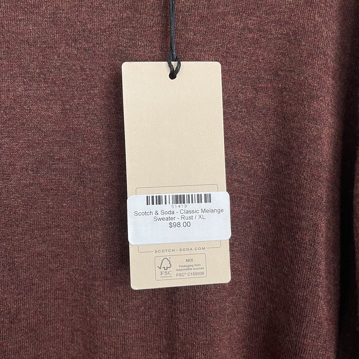 Scotch & Soda Scotch and Soda Classic Melange Rust Sweater Pullover Size US L / EU 52-54 / 3 - 5 Thumbnail