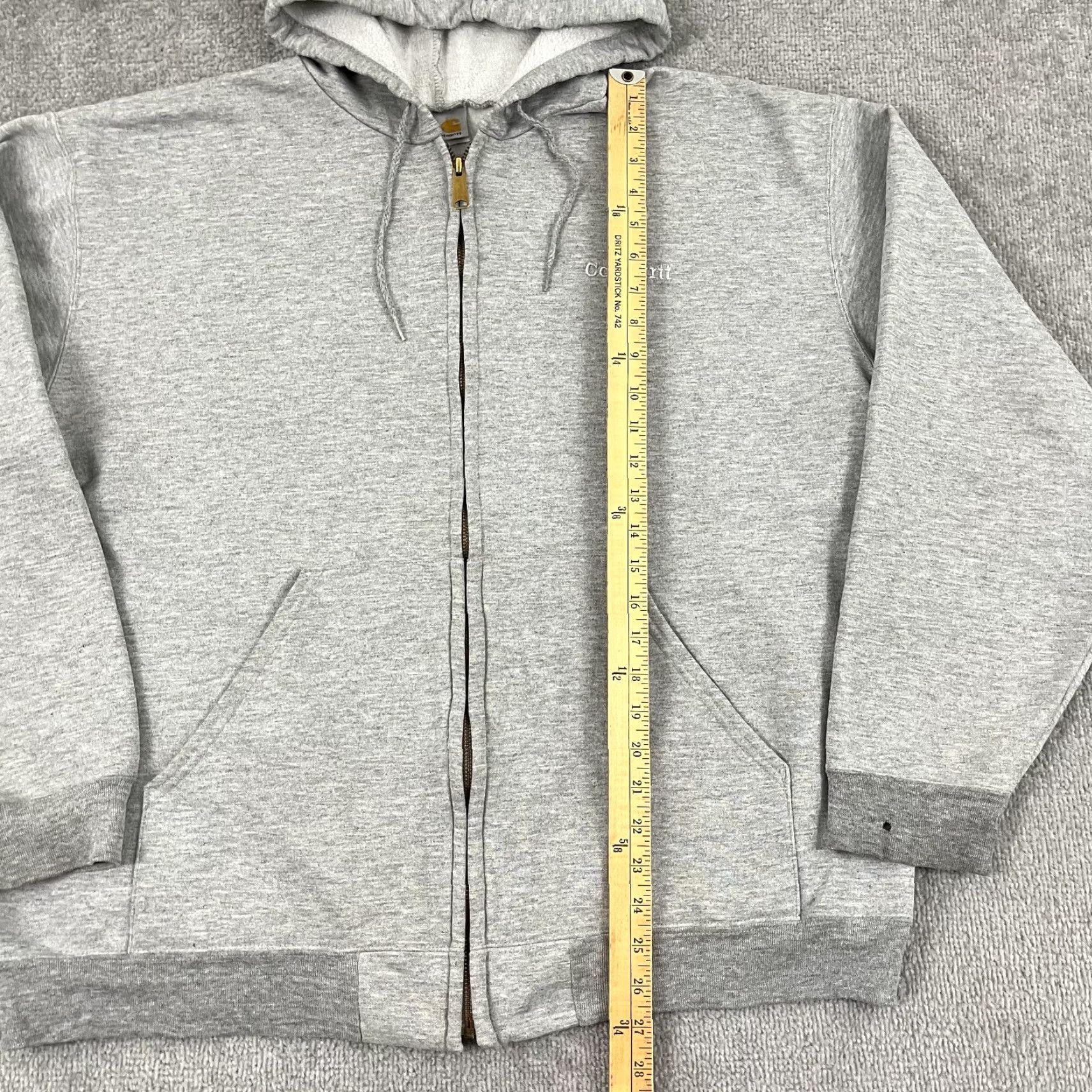 Carhartt VINTAGE Carhartt Hooded Sweatshirt Mens XL Gray K122 HGY Fleece Retro Skate Full Zip Y2K Size US XL / EU 56 / 4 - 6 Thumbnail