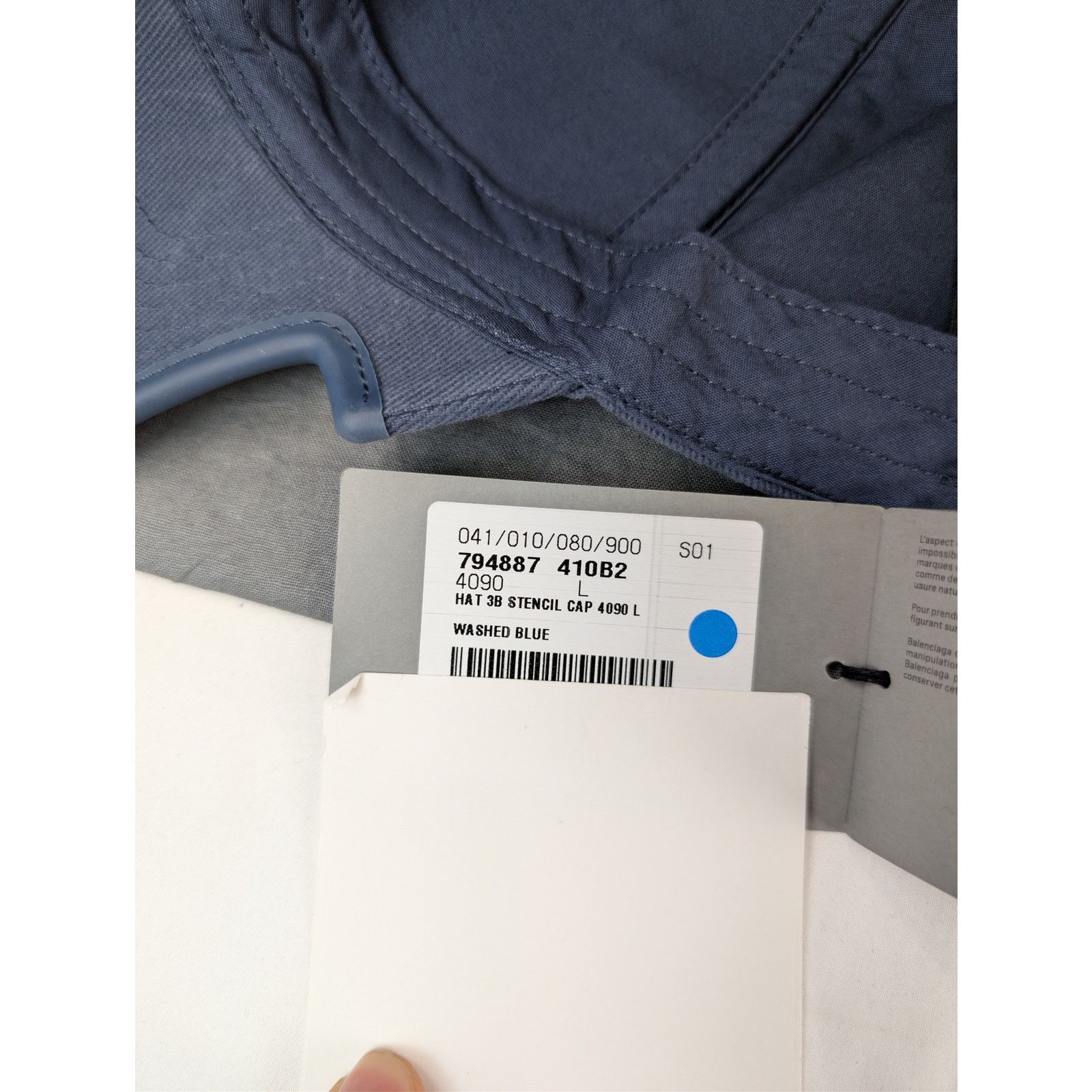 Balenciaga o1rshd1 Q:2 / Size: L / 3B Stencil Baseball Cap / Hat Blue Size ONE SIZE - 14 Thumbnail