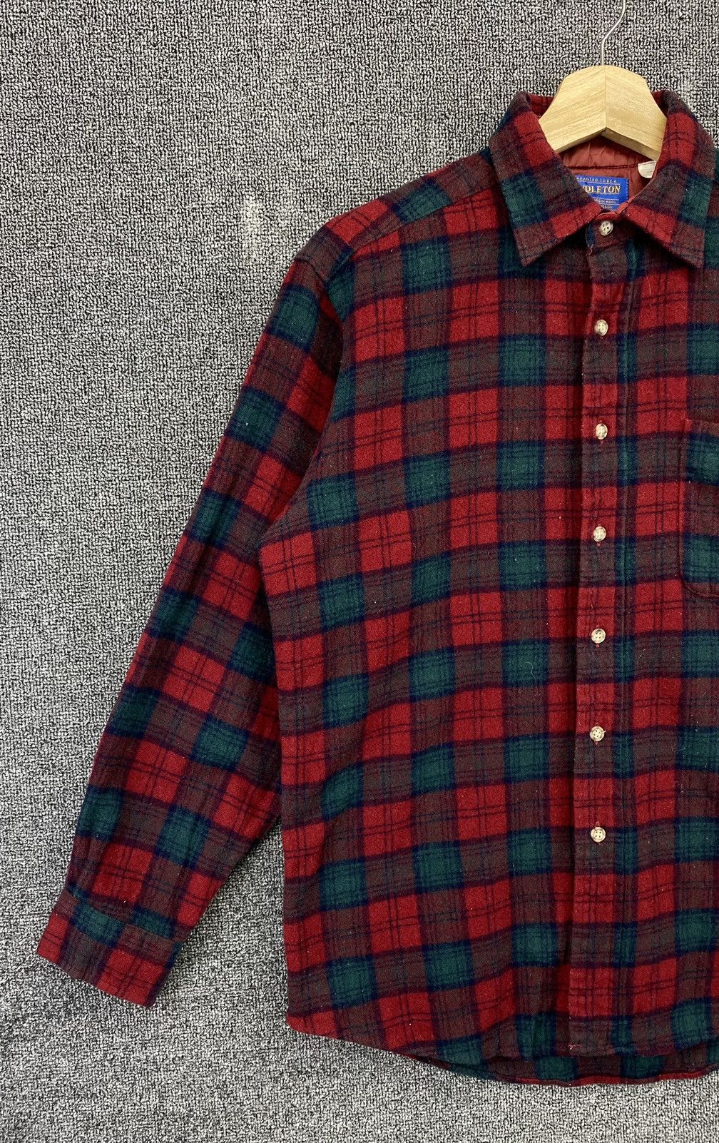 Pendleton Vintage Pendleton Wool Flannel Shadow Plaid Shirts Button Up Size M / US 6-8 / IT 42-44 - 3 Thumbnail