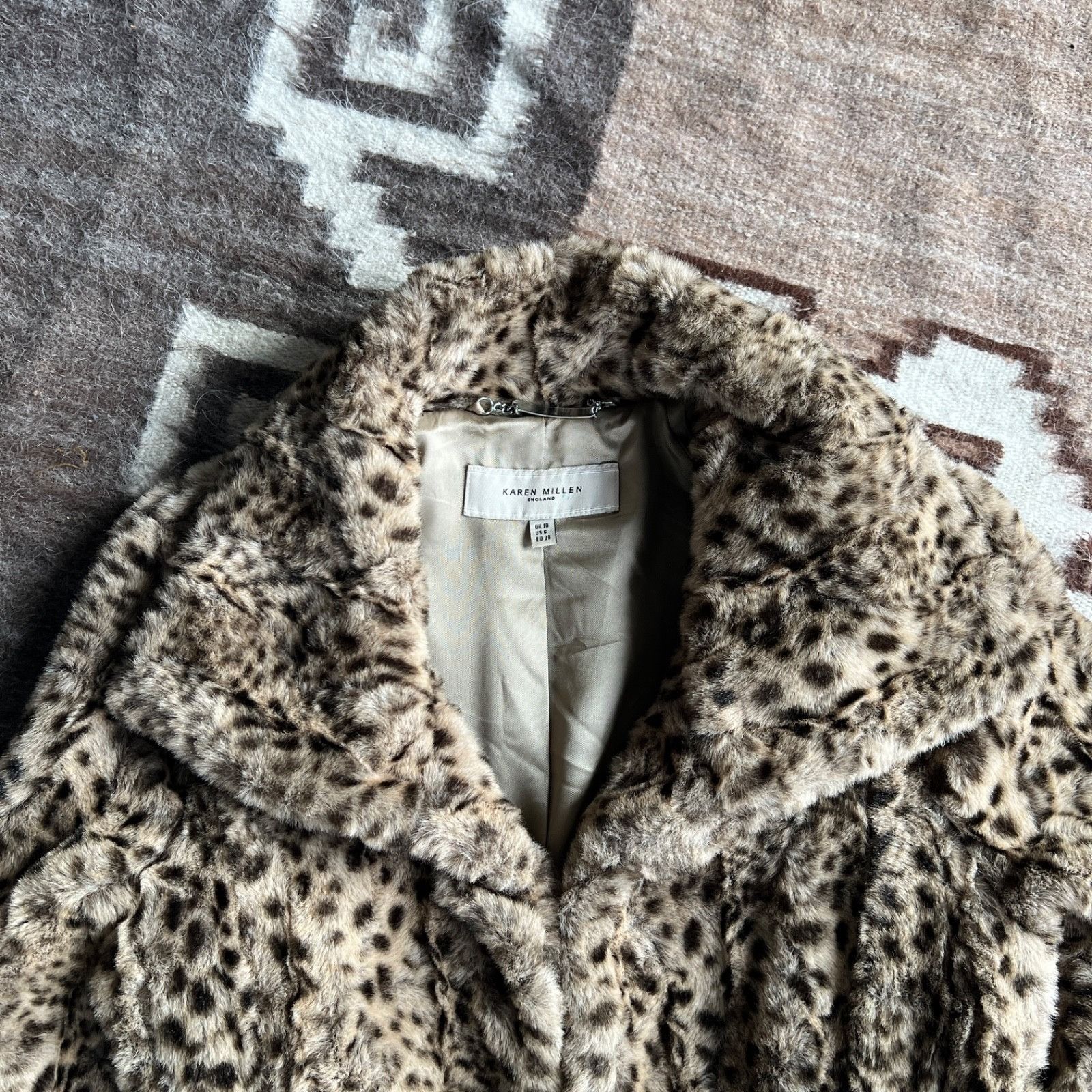 Karen Millen Karen Millen Faux Fur Leopard Long Coat 0012BC Size M / US 6-8 / IT 42-44 - 5 Thumbnail