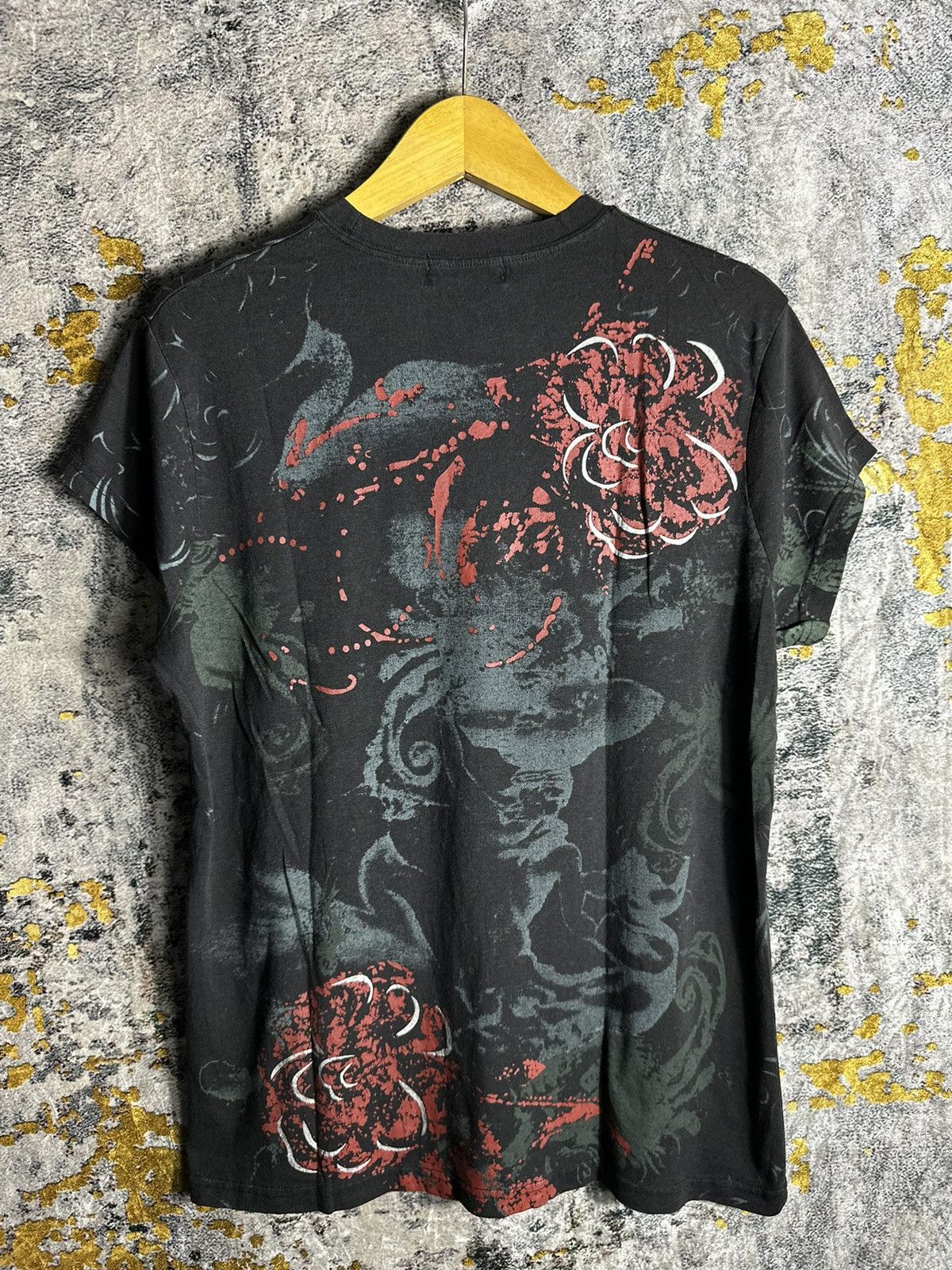 20471120 OLD SKOOL SMOKE ABSTRACT STUDDED PEARL VERY NICE DESIGN TEE Size US M / EU 48-50 / 2 - 2 Thumbnail