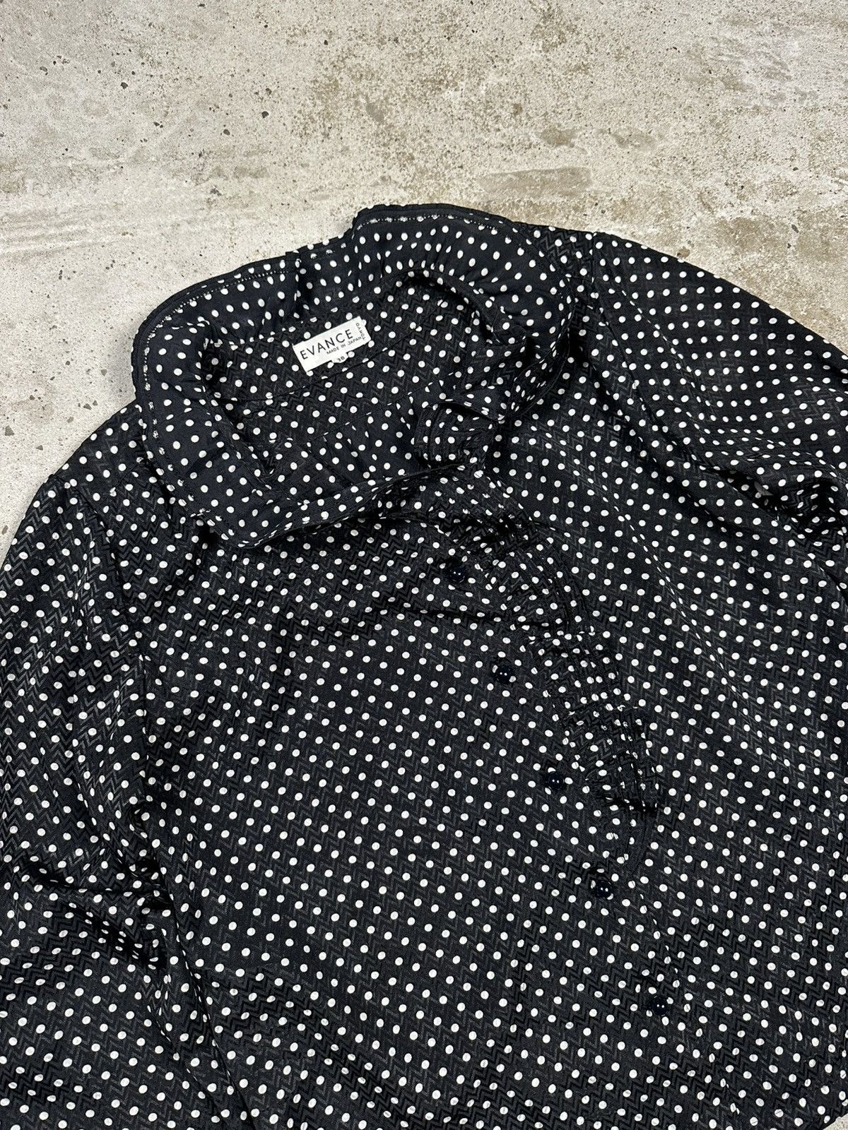 Japanese Brand × Vintage Vintage 90s Evance Tokyo Polka Dot Avant Garde Shirt Size XS / US 0-2 / IT 36-38 - 7 Thumbnail