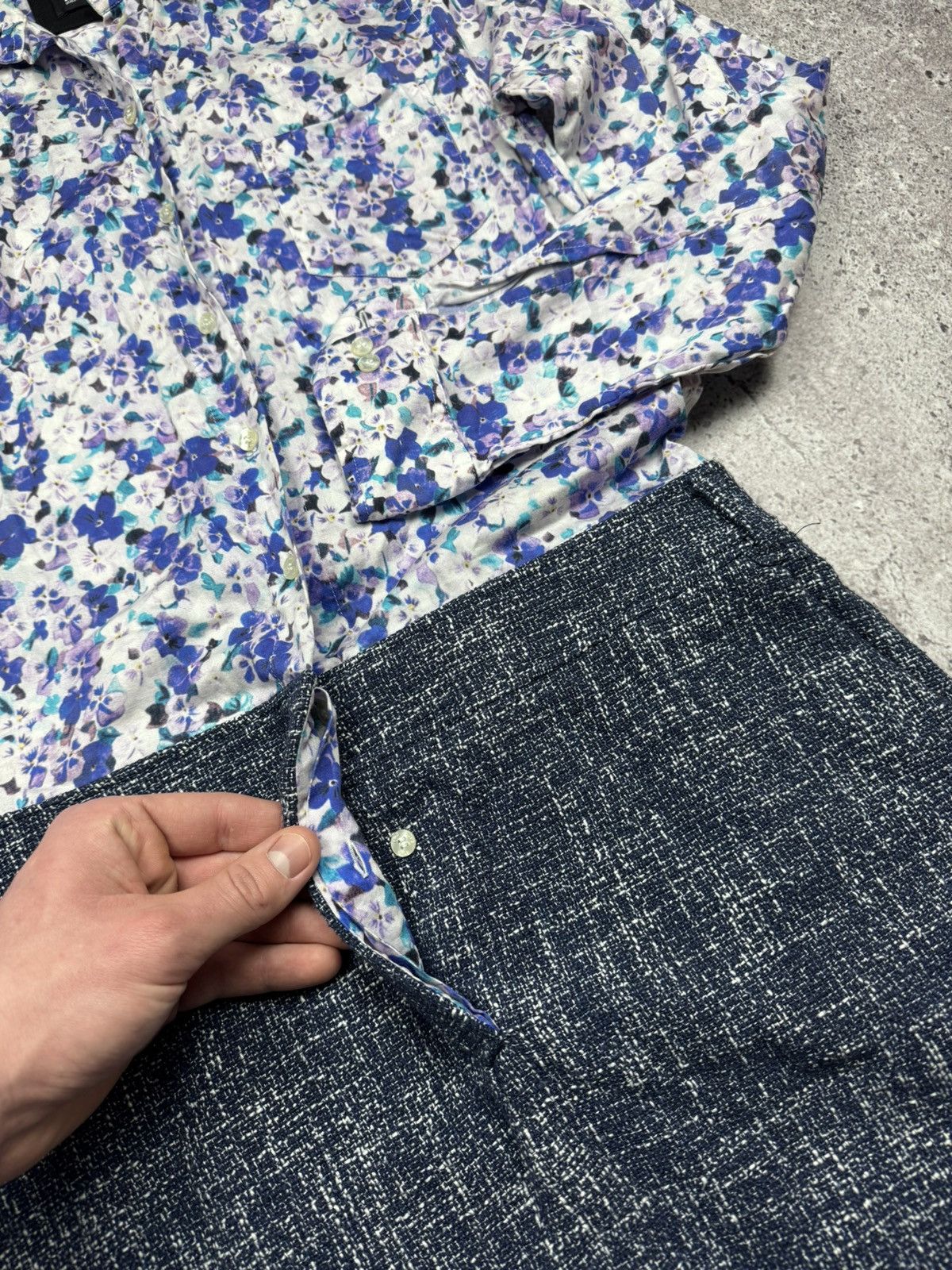 Dolce & Gabbana Dolce Gabbana D&G Floral Tweed Shirt/Skirt Dressed Rare Size S / US 4 / IT 40 - 9 Thumbnail