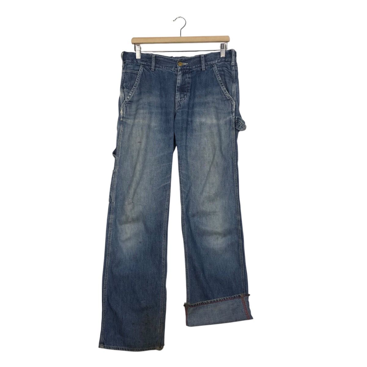 Japanese Brand × Vintage 📌Vintage Carpenter Denim Pants Worker Denim & Dungaree 92's Size US 32 / EU 48 - 15 Thumbnail