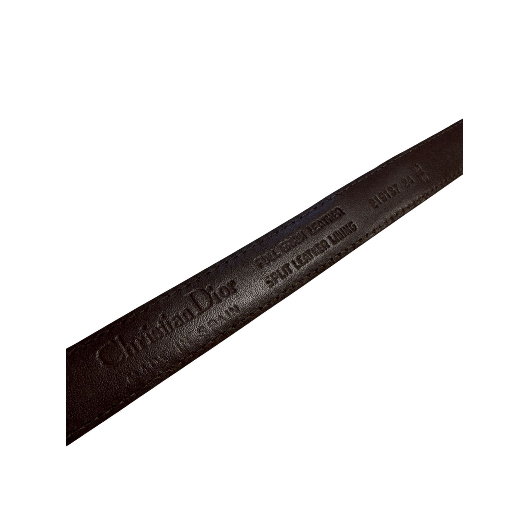 Dior Christian Dior Womens Brown Genuine Leather Belt With Brass Size ONE SIZE - 7 Thumbnail