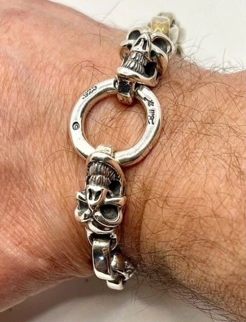 Other BWL Bill Wall Oval Link Skull Toggle Clasp Bracelet Size ONE SIZE - 6 Thumbnail