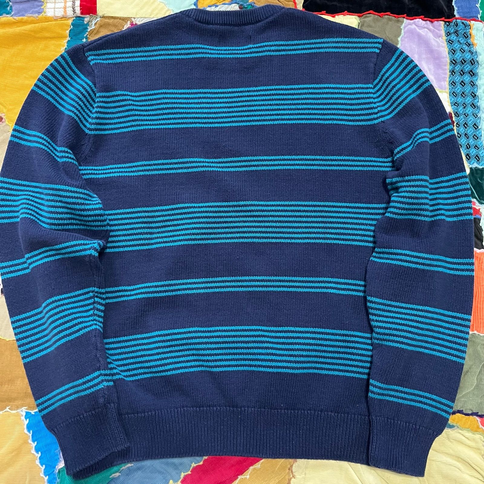 Chaps Chaps Navy Blue and Turquoise Striped Sweater Large / XL Size US XL / EU 56 / 4 - 2 Thumbnail