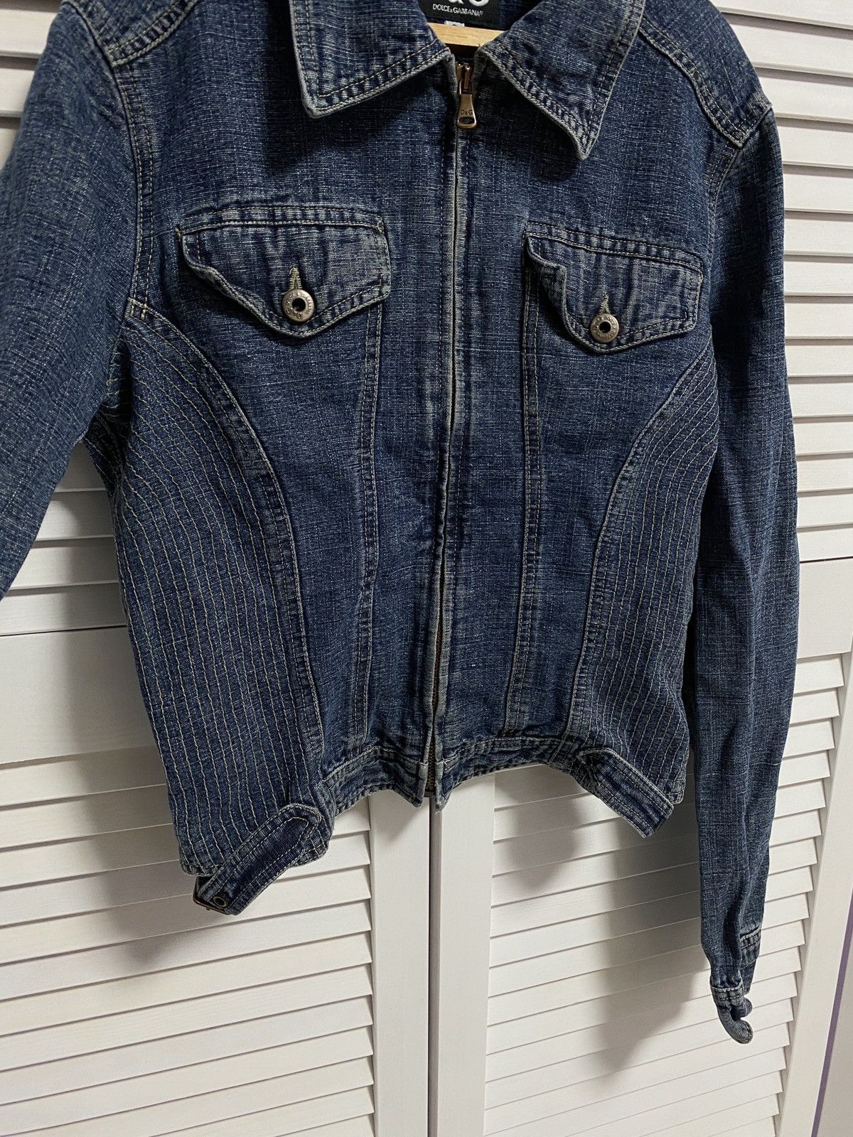 Dolce & Gabbana × Vintage 🪼Vintage 2000s Denim Jeans Trucker Jacket Dolce Gabbana D&G Size S / US 4 / IT 40 - 5 Thumbnail