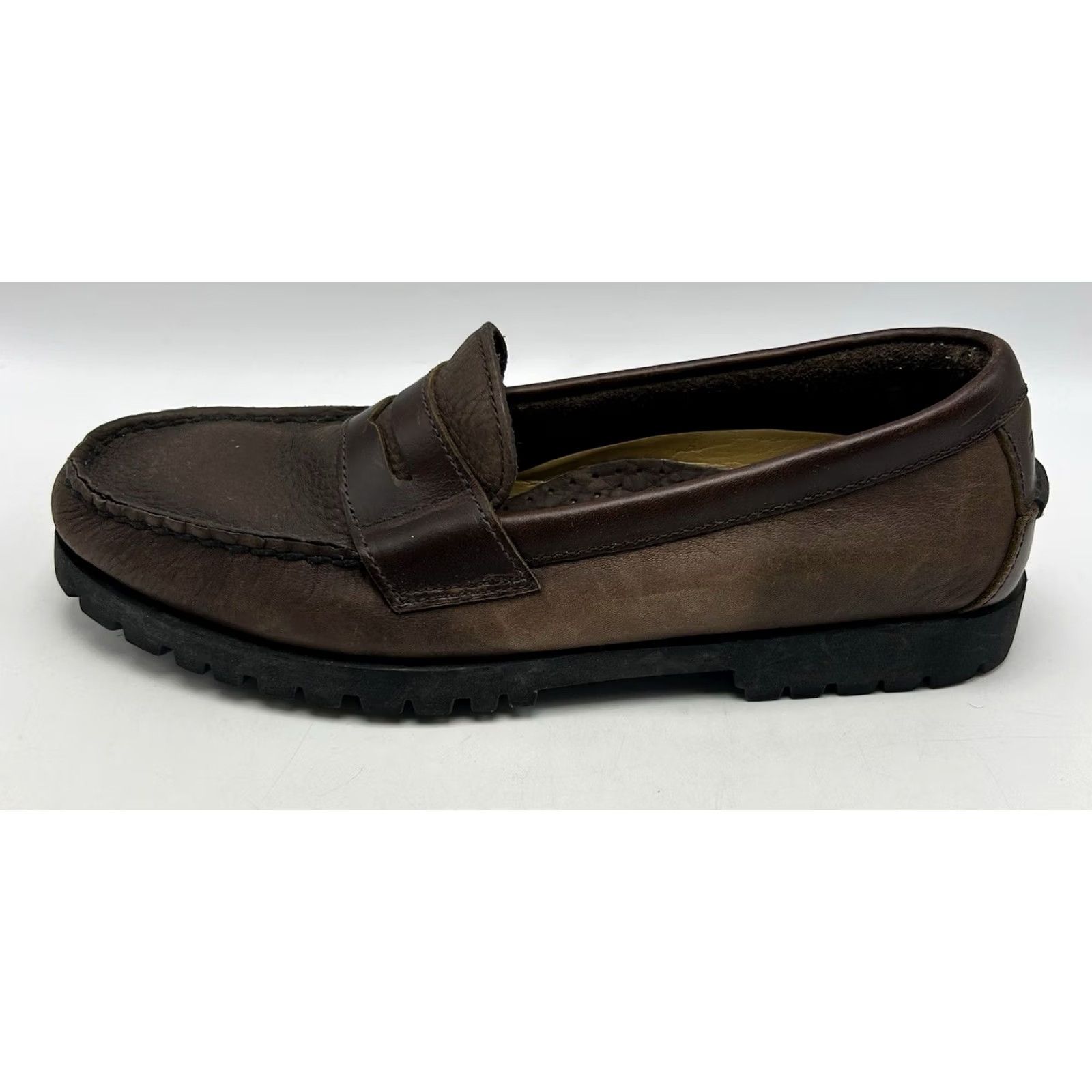 Sperry Sperry Topsider Loafer Mens 8.5 M Brown Pebbled Leather Comfort Cushioned Slip On Rubber Lug Sole Preppy 90s City College Equestrian Retro School Size US 9 / EU 42 - 3 Thumbnail