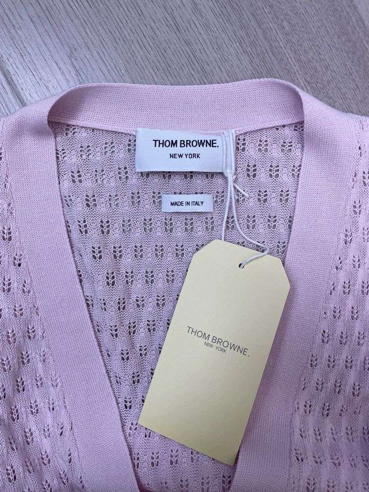 Thom Browne Thom browne Pink purple four-striped knitted cardigan jacke Size M / US 6-8 / IT 42-44 - 6 Thumbnail