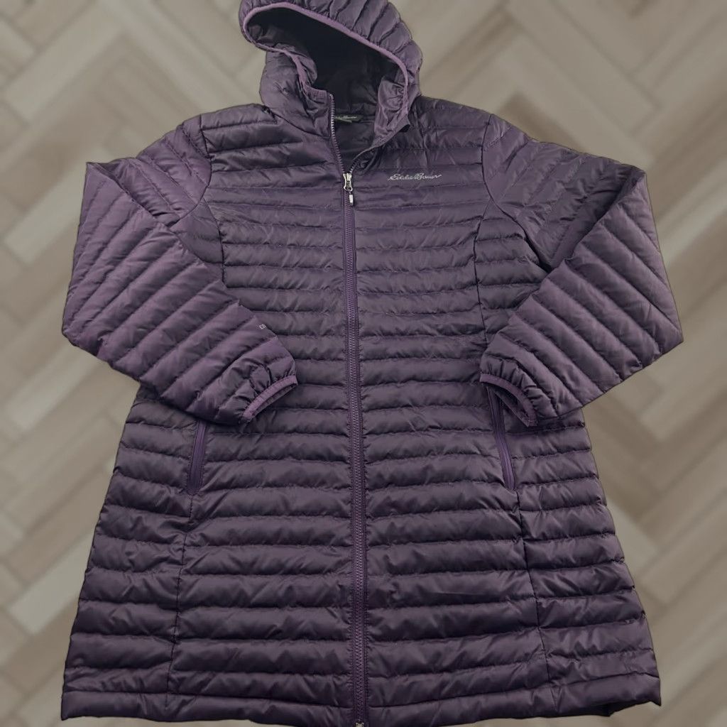 Eddie Bauer Eddie Bauer Jacket Long Puffer Down Winter Purple Women's L Regular Quilted Full Zip" Size L / US 10 / IT 46 - 1 Thumbnail