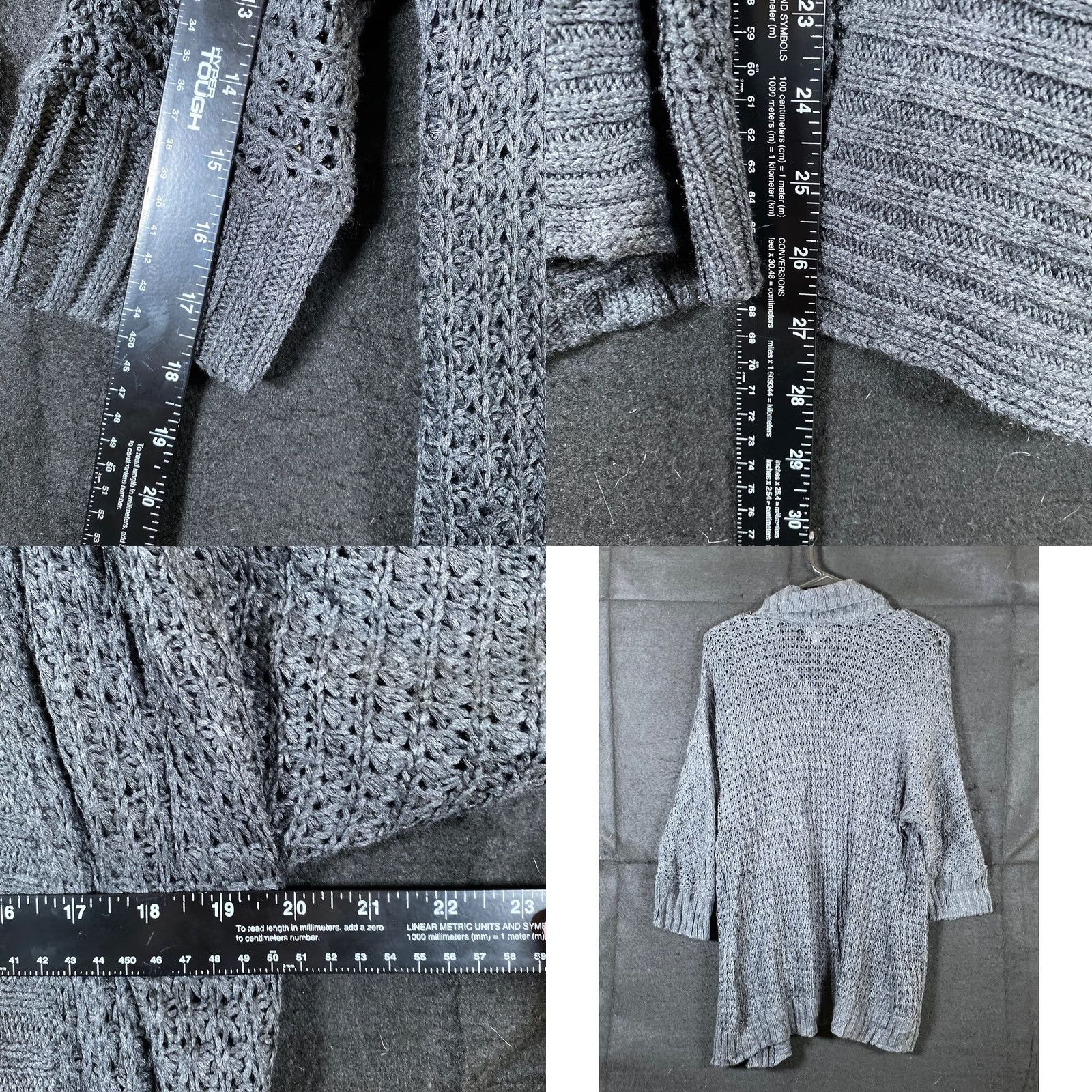 Vintage Sonoma Womens Cardigan Gray Open Knit Long Sleeve Cotton Blend M Shirt Size M / US 6-8 / IT 42-44 - 8 Thumbnail