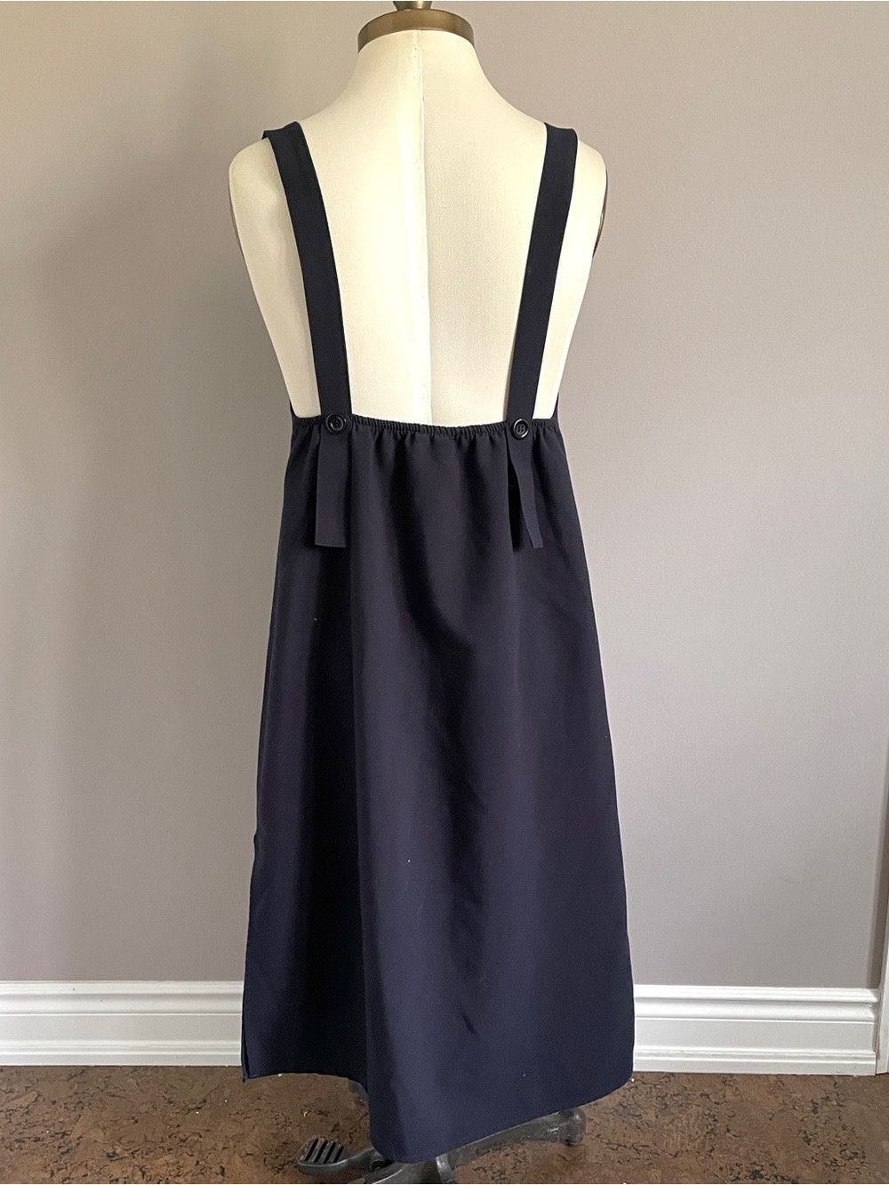 Other Navy Blue Pinafore Midi Shift Dress - Small / Medium Size M / US 6-8 / IT 42-44 - 6 Thumbnail