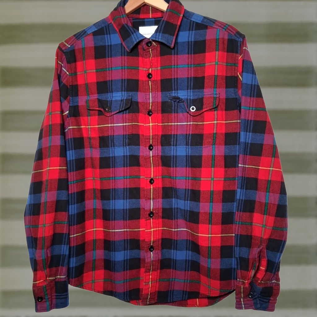 American Eagle Outfitters VINTAGE American Eagle Outfitters Shirt Flannel Button-Up Plaid Red Blue M Classic Fit Men Pocketed Casual Winter Fall Spring Size US M / EU 48-50 / 2 - 1 Thumbnail