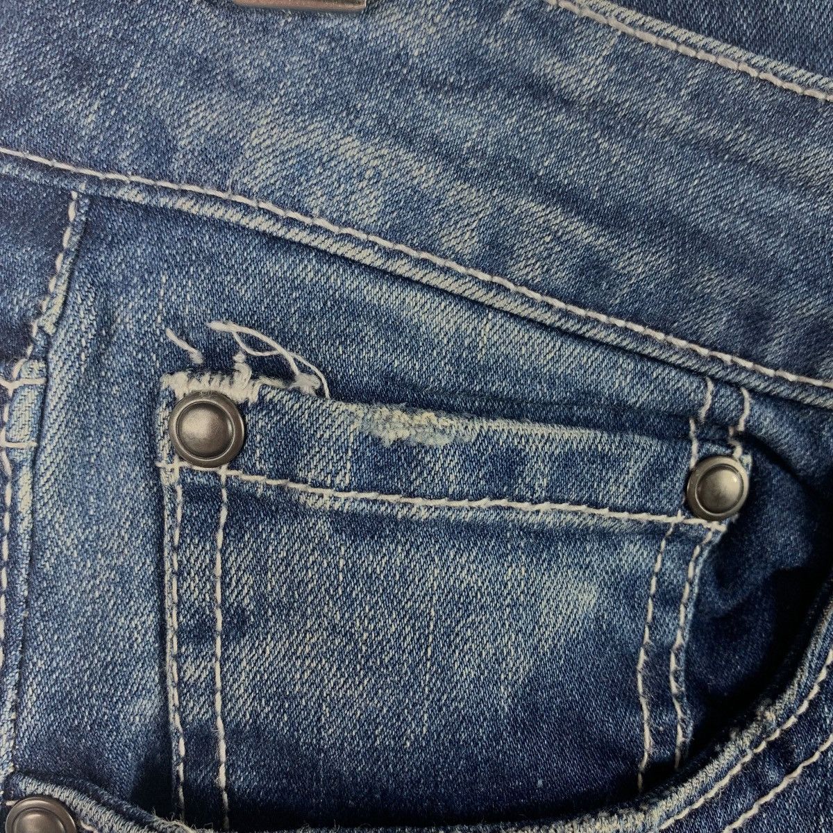 If Six Was Nine × Japanese Brand CAVARIA Distressed skinny jeans Size 31" - 7 Thumbnail
