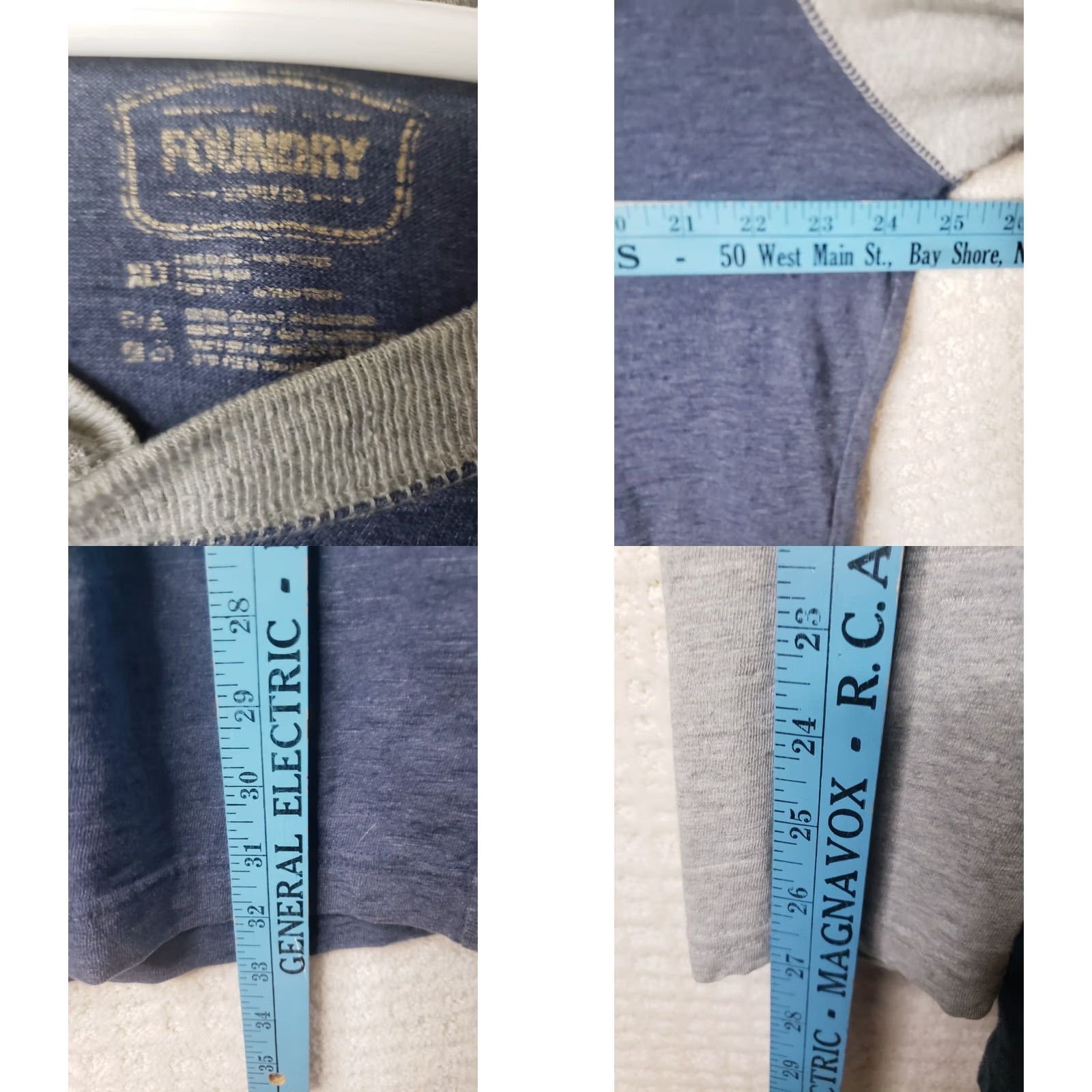 Vintage The Foundry Supply Co. Adult Men's Long Sleeve Henley T-Shirt XLT Blue Gray Shirt Regular Men Blues Gray The Foundry Henley T-Shirt Size US XL / EU 56 / 4 - 8 Thumbnail