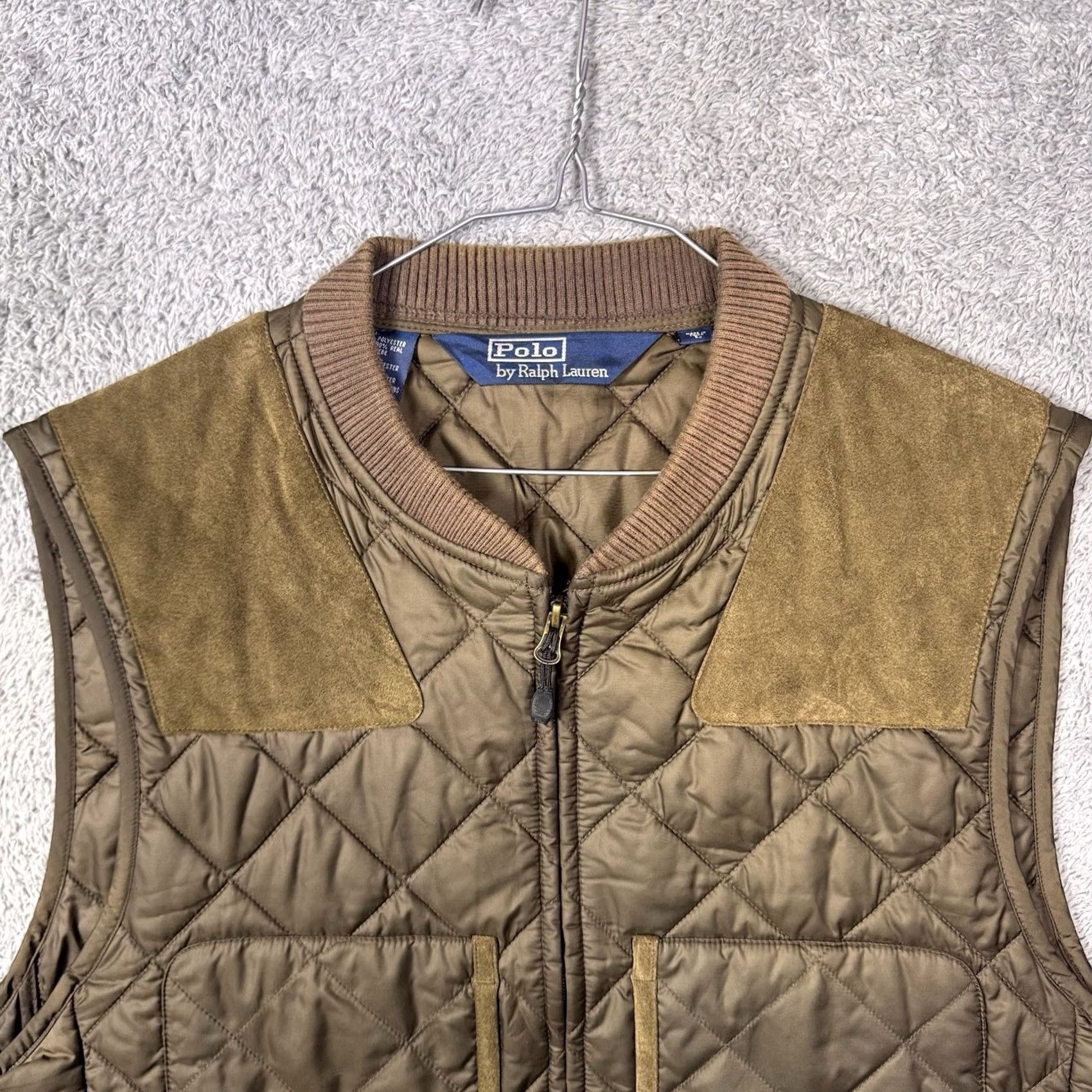 Polo Ralph Lauren Polo Ralph Lauren Vest Men L Diamond Quilted Calf Suede Leather Hunt Vintage - Shirt Size US L / EU 52-54 / 3 - 6 Thumbnail