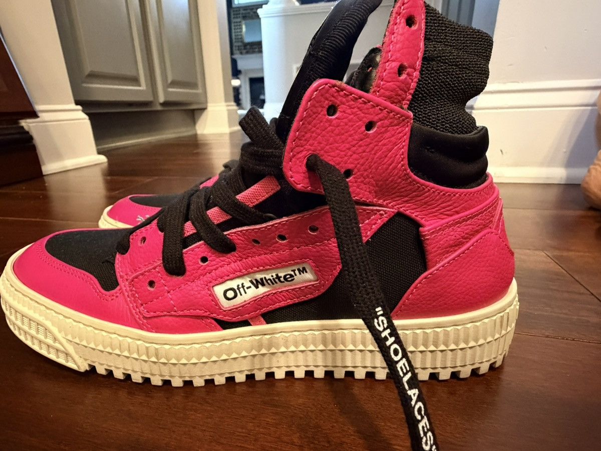 Off-White Off-White Off Court 3.0 High Top Sneakers-Black/Fuchsia Pink Size US 5 / EU 37 - 8 Thumbnail