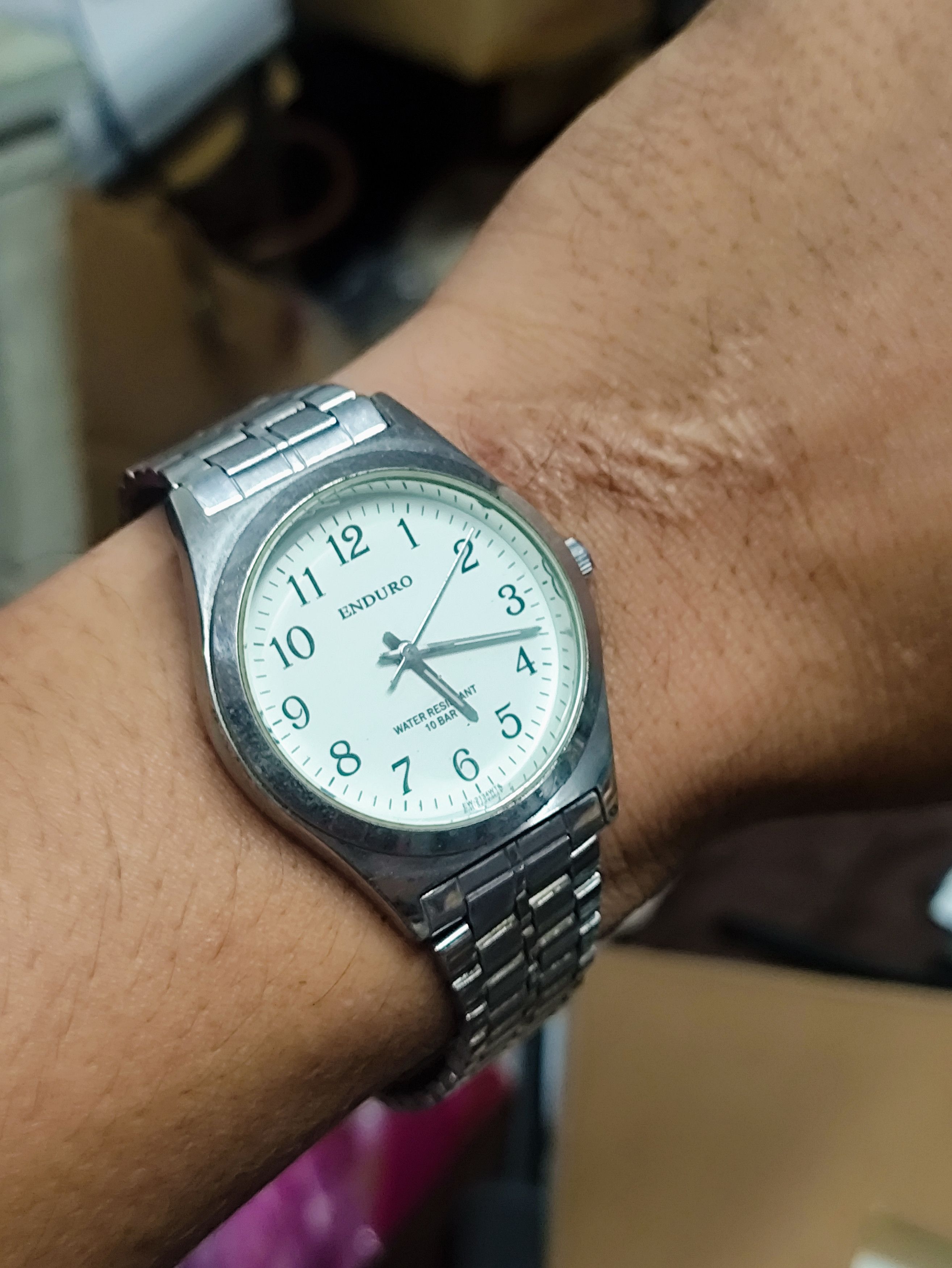 Watches Vintage Watch By Enduro Quartz Japan Engine Watch in Silver, Men's