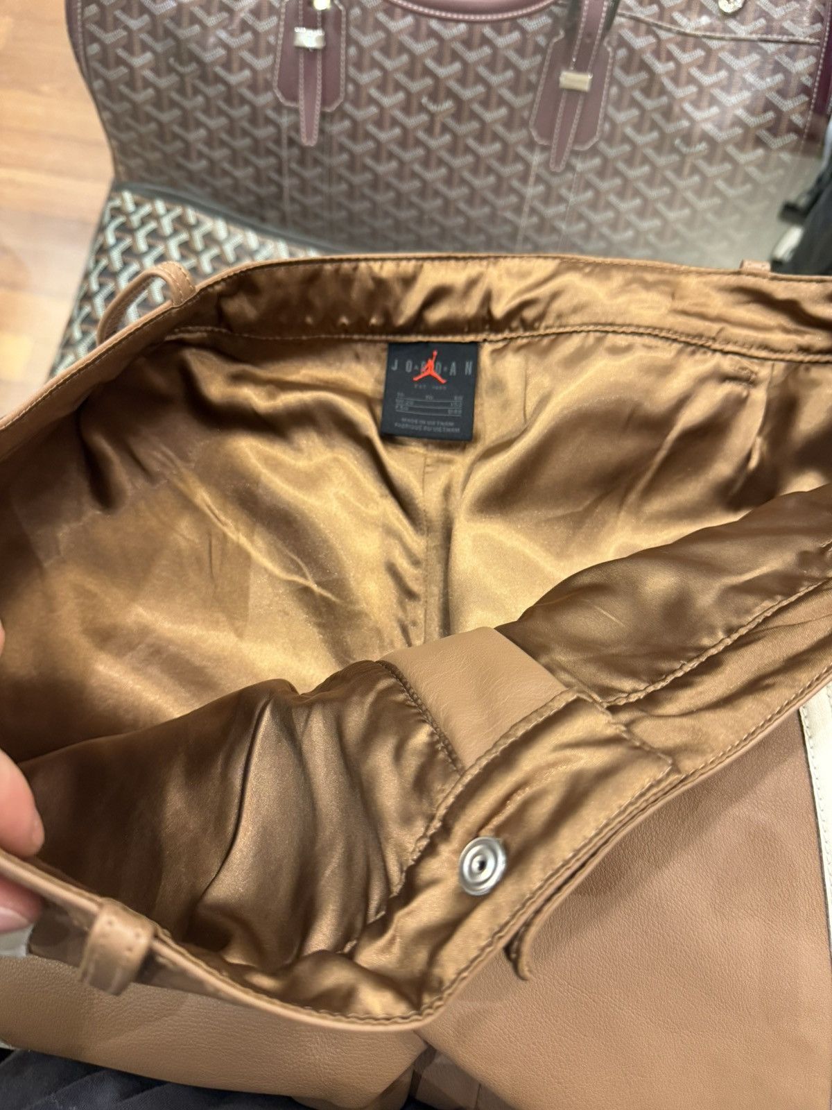 Jordan Brand × Travis Scott Jordan x Cactus Jack Leather Moto Pants - Brown Size US 38 / EU 54 - 3 Thumbnail